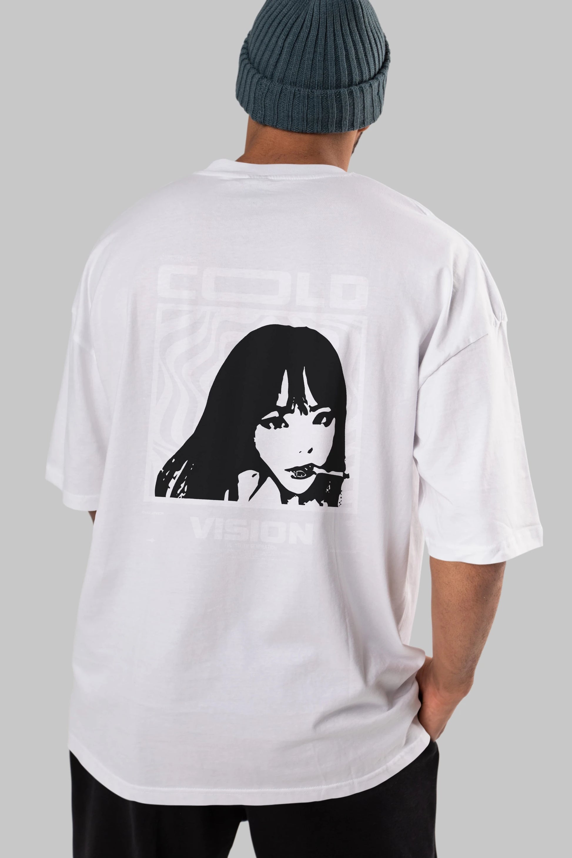 Cold Vision Arka Baskılı Oversize t-shirt Erkek Kadın Unisex