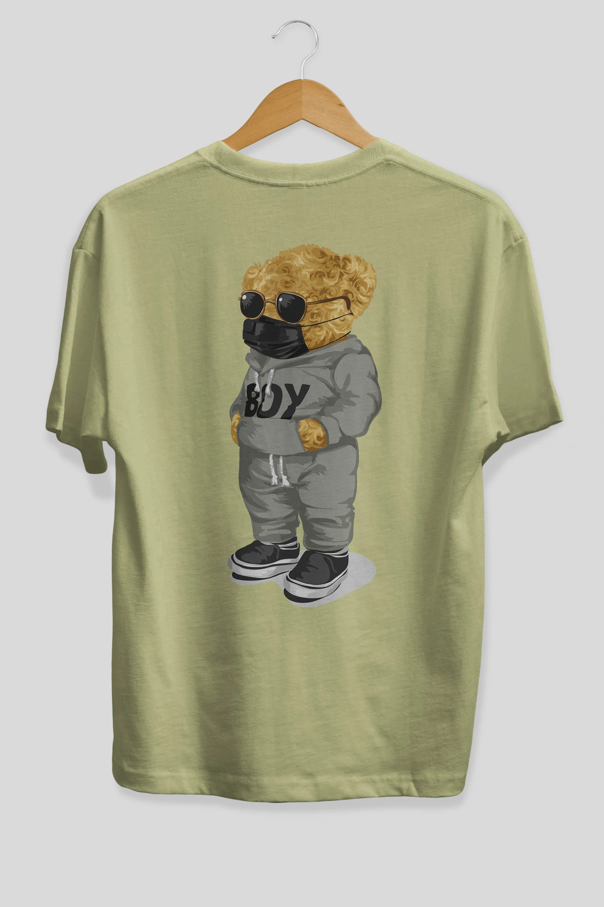 Teddy Bear Boy Arka Baskılı Oversize t-shirt Erkek Kadın Unisex %100 Pamuk