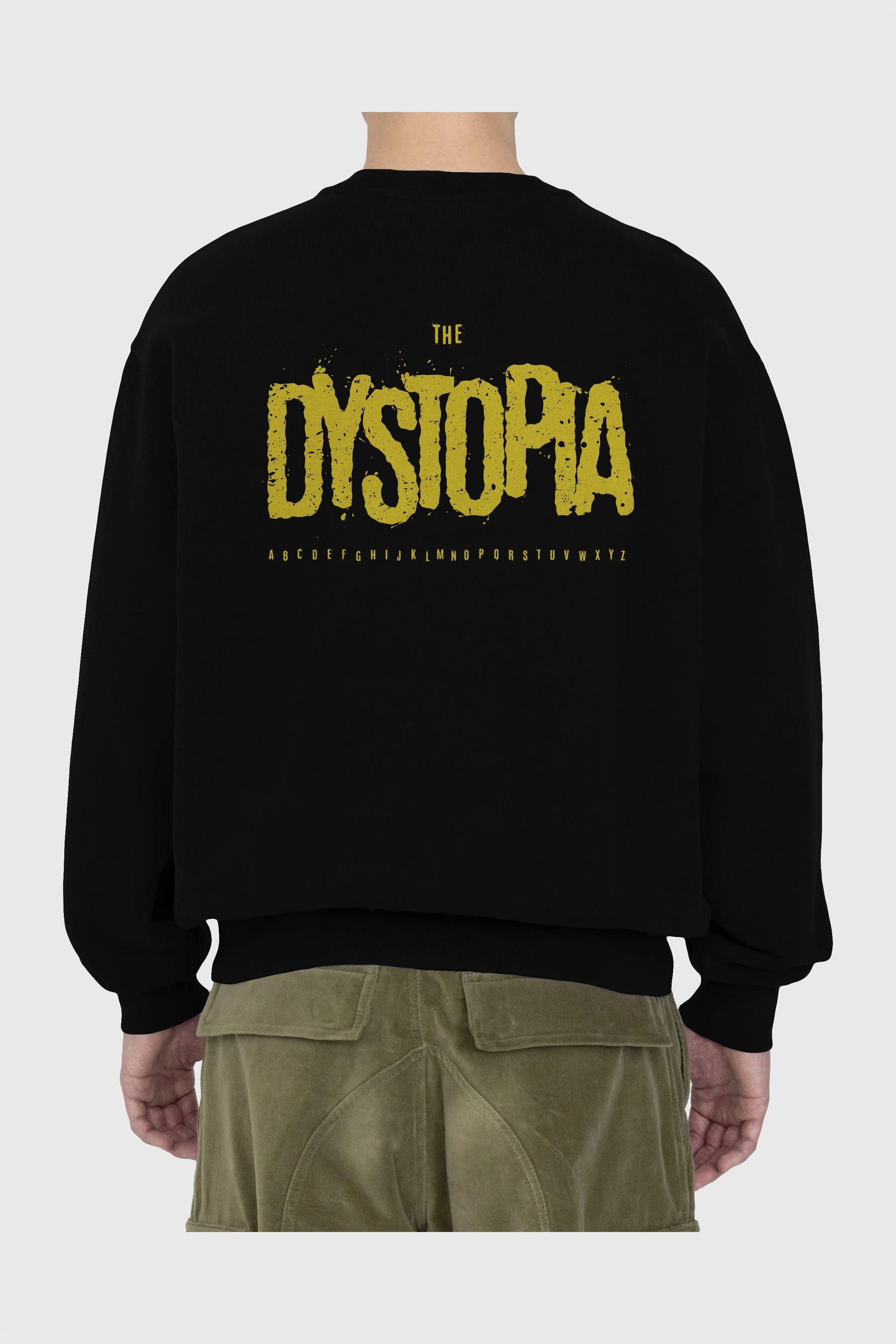 The Dystopia Arka Baskılı Oversize Sweatshirt Erkek Kadın Unisex
