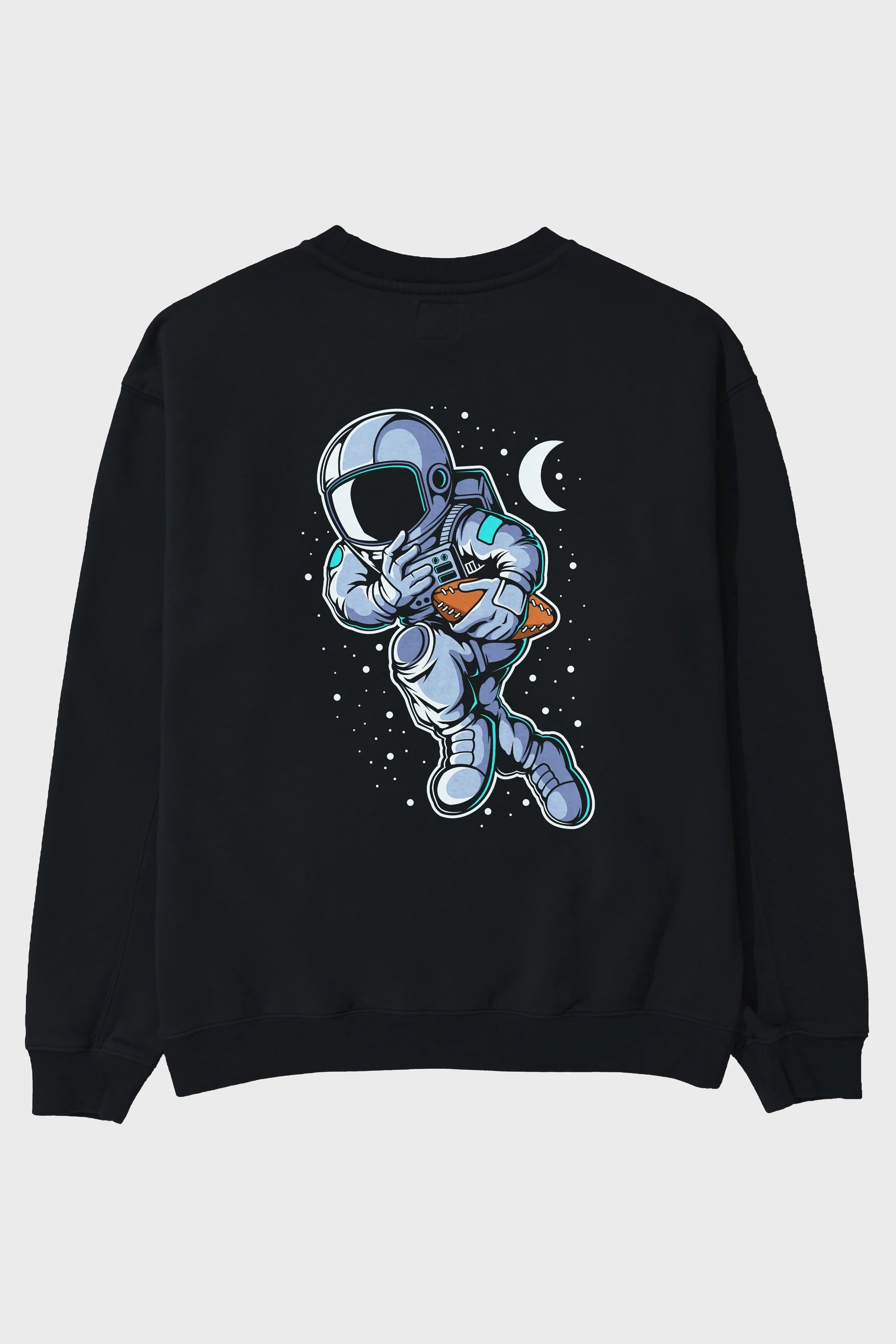 Astronaut Rugby Arka Baskılı Oversize Sweatshirt Erkek Kadın Unisex