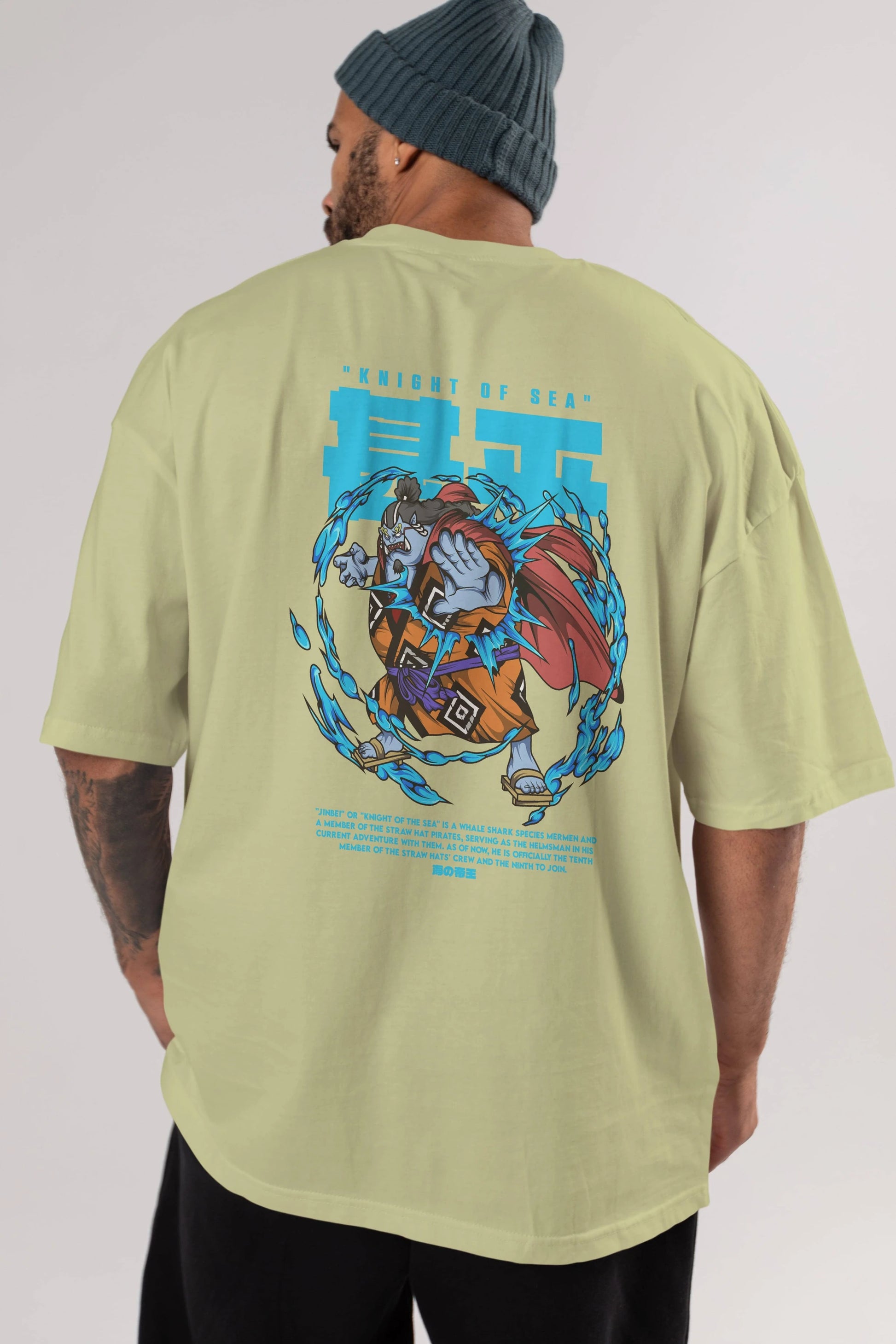 Jinbei Anime Arka Baskılı Oversize t-shirt Erkek Kadın Unisex