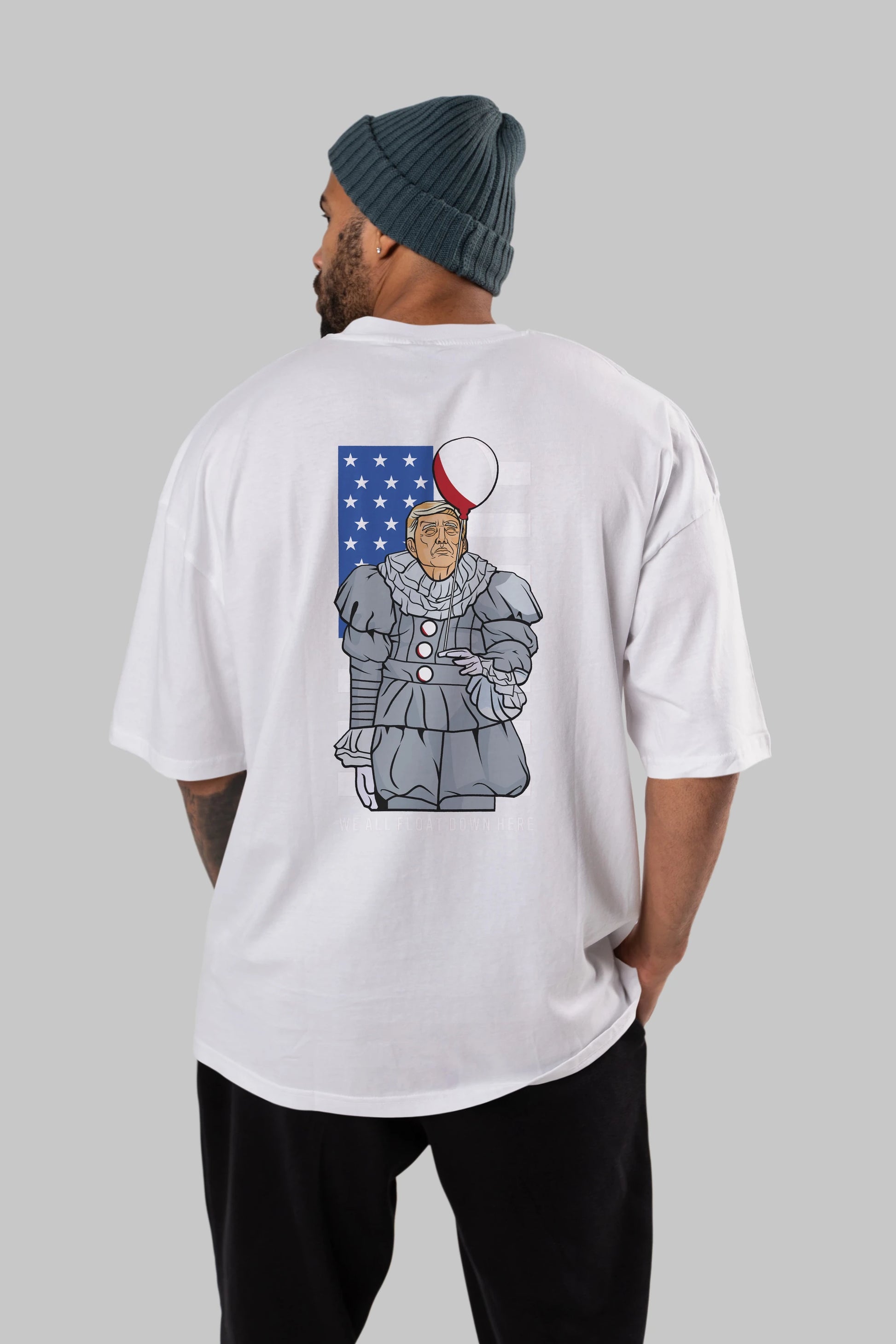 It Trump Arka Baskılı Oversize t-shirt Erkek Kadın Unisex %100 Pamuk tişort