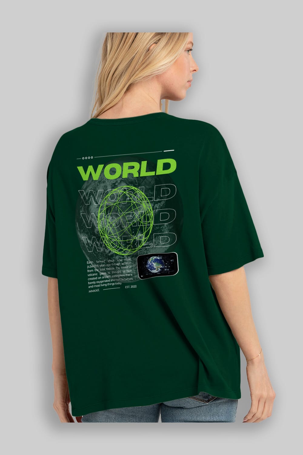 World Streetwear Arka Baskılı Oversize t-shirt Erkek Kadın Unisex