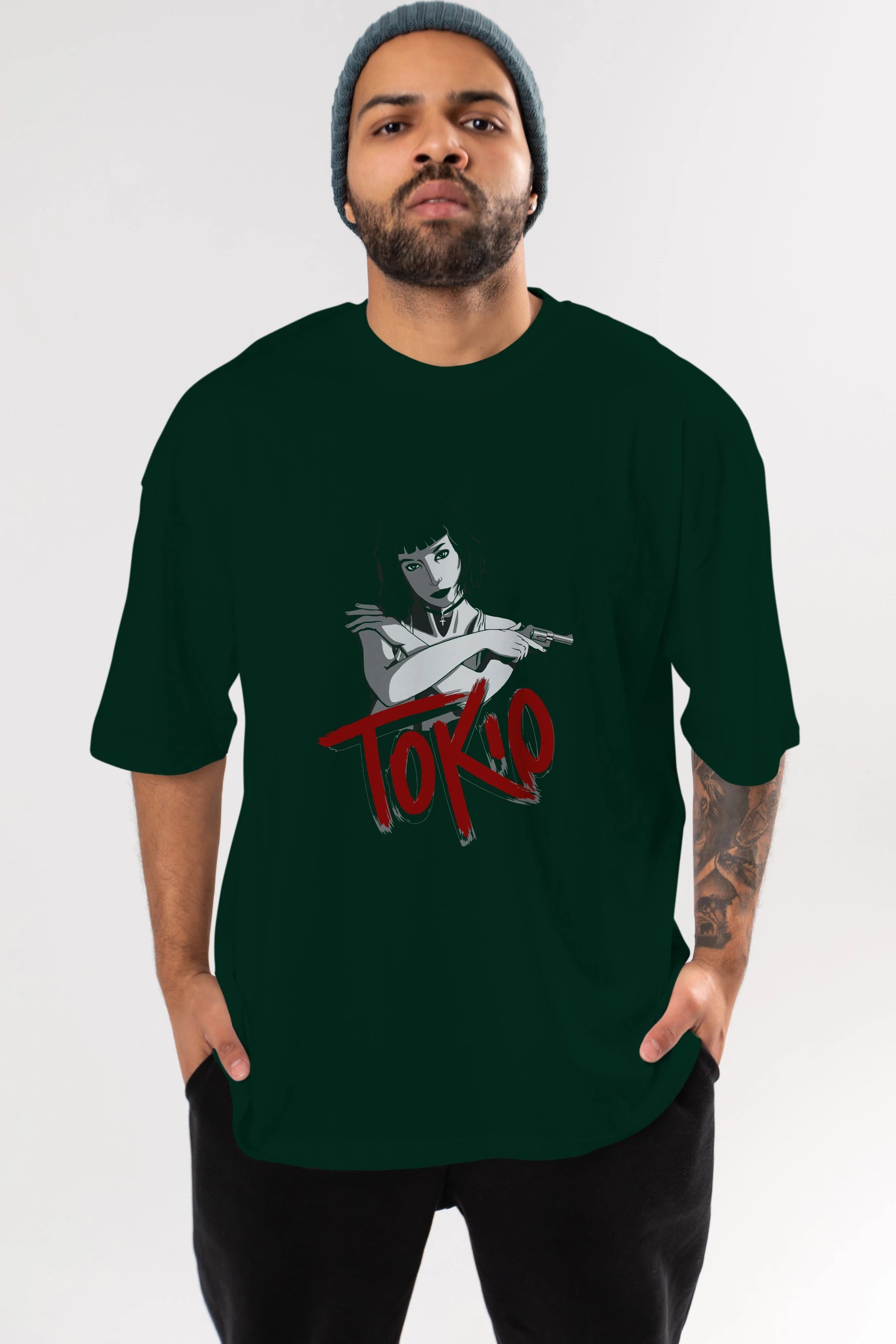 La Casa De Papel (10) Ön Baskılı Oversize t-shirt Erkek Kadın Unisex %100 Pamuk Bisiklet Yaka tişort