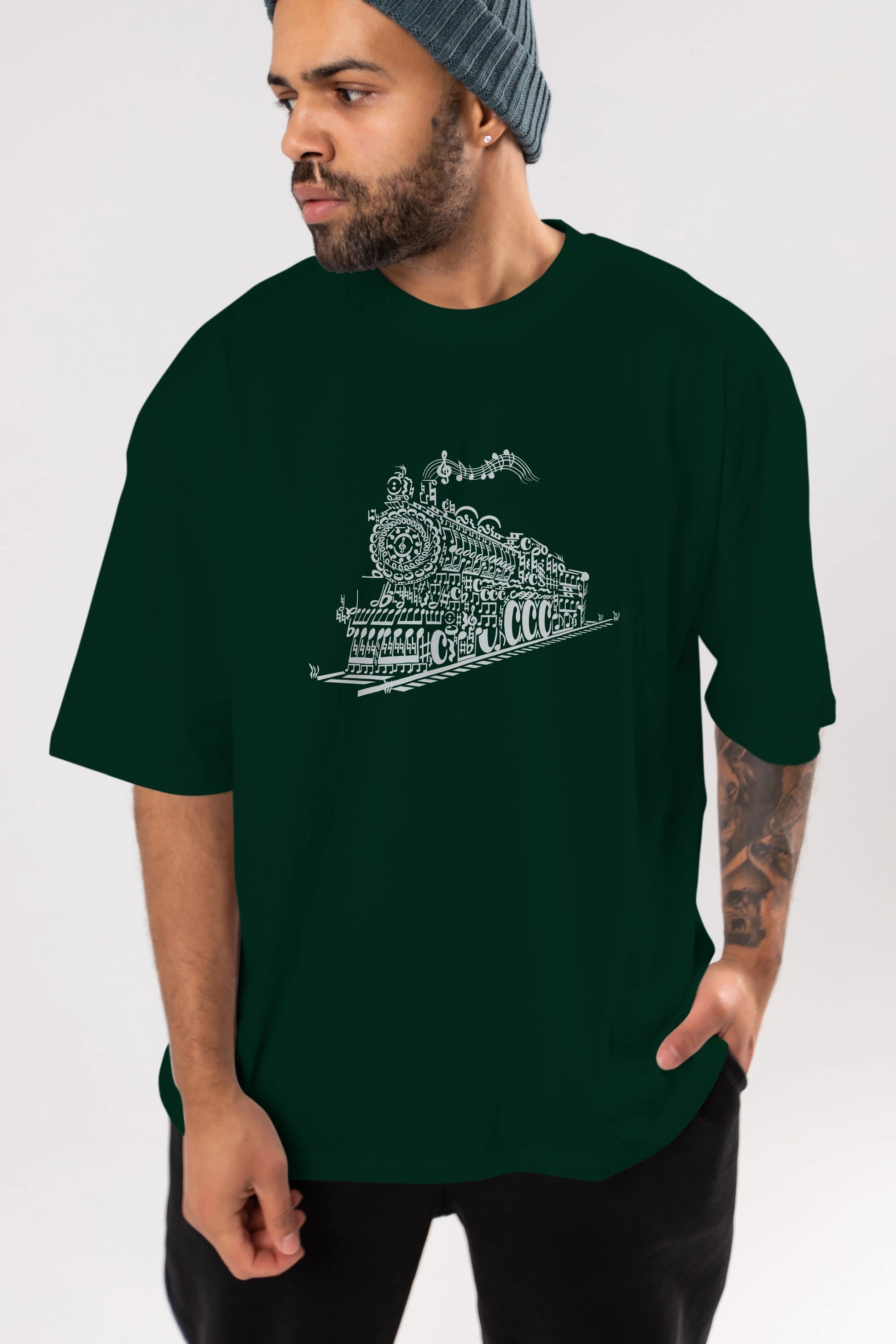 Train Song Ön Baskılı Oversize t-shirt %100 pamuk Erkek Kadın Unisex