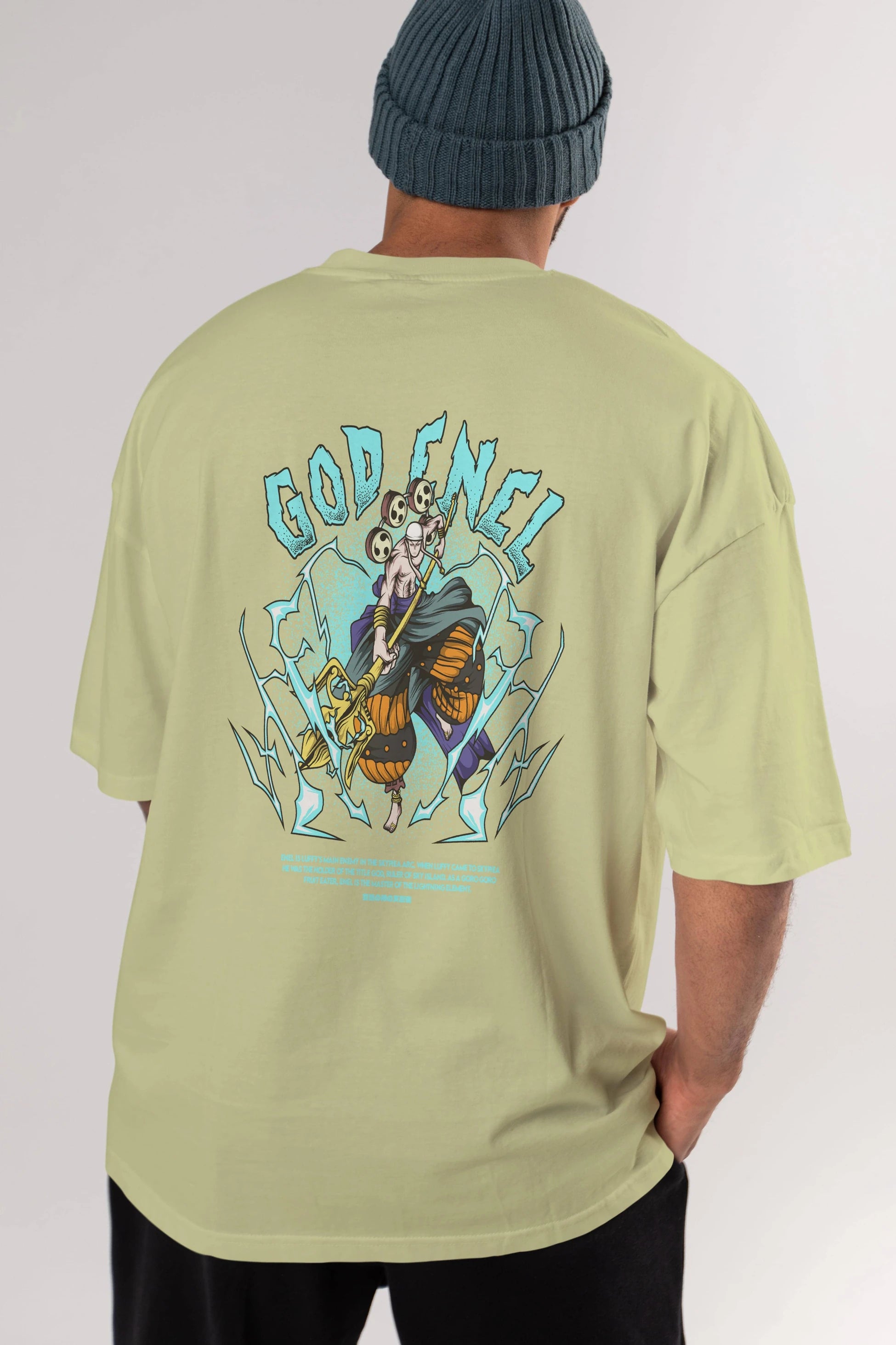 Eneru Anime Arka Baskılı Oversize t-shirt Erkek Kadın Unisex