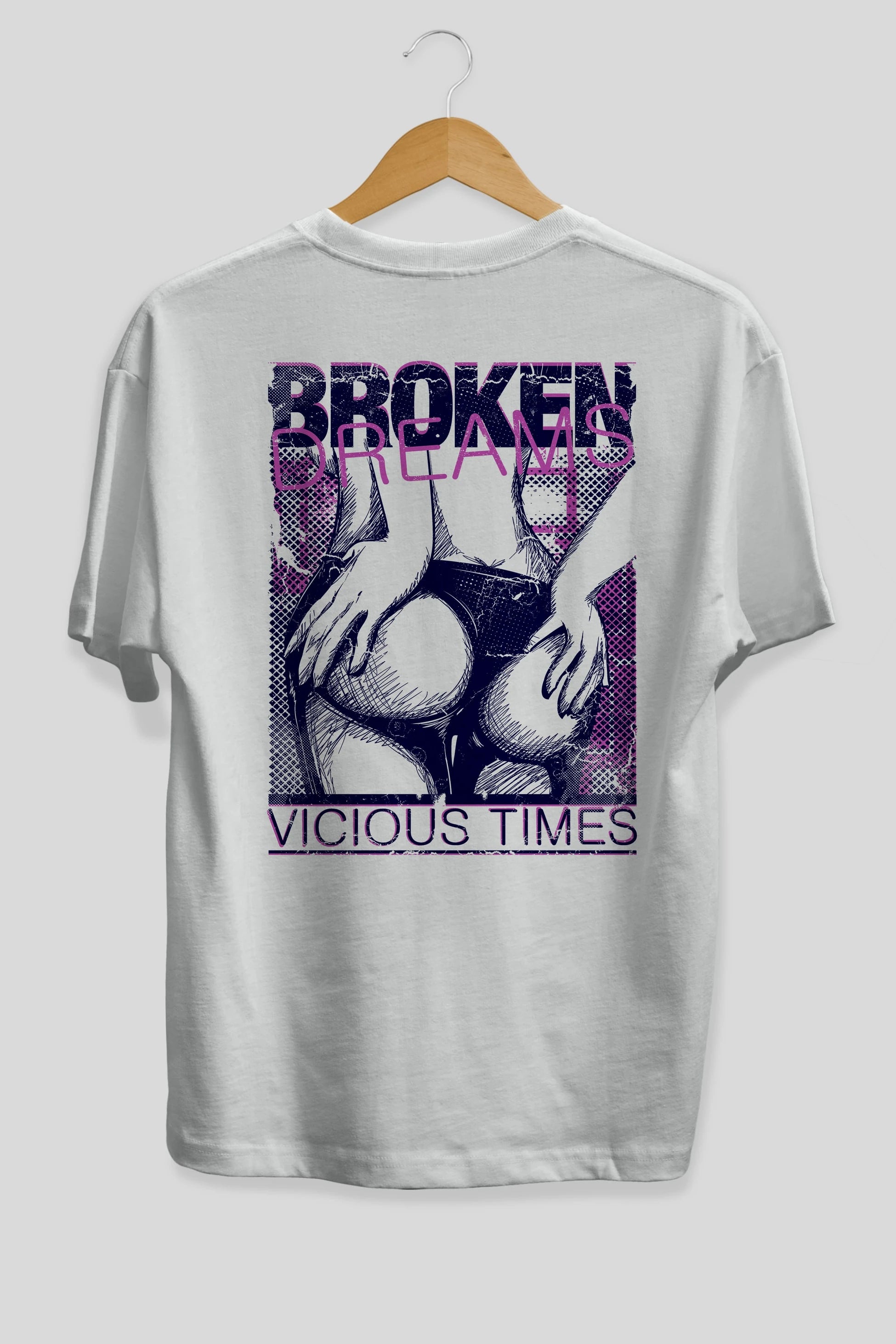 Broken Dreams Arka Baskılı Oversize t-shirt Erkek Kadın Unisex