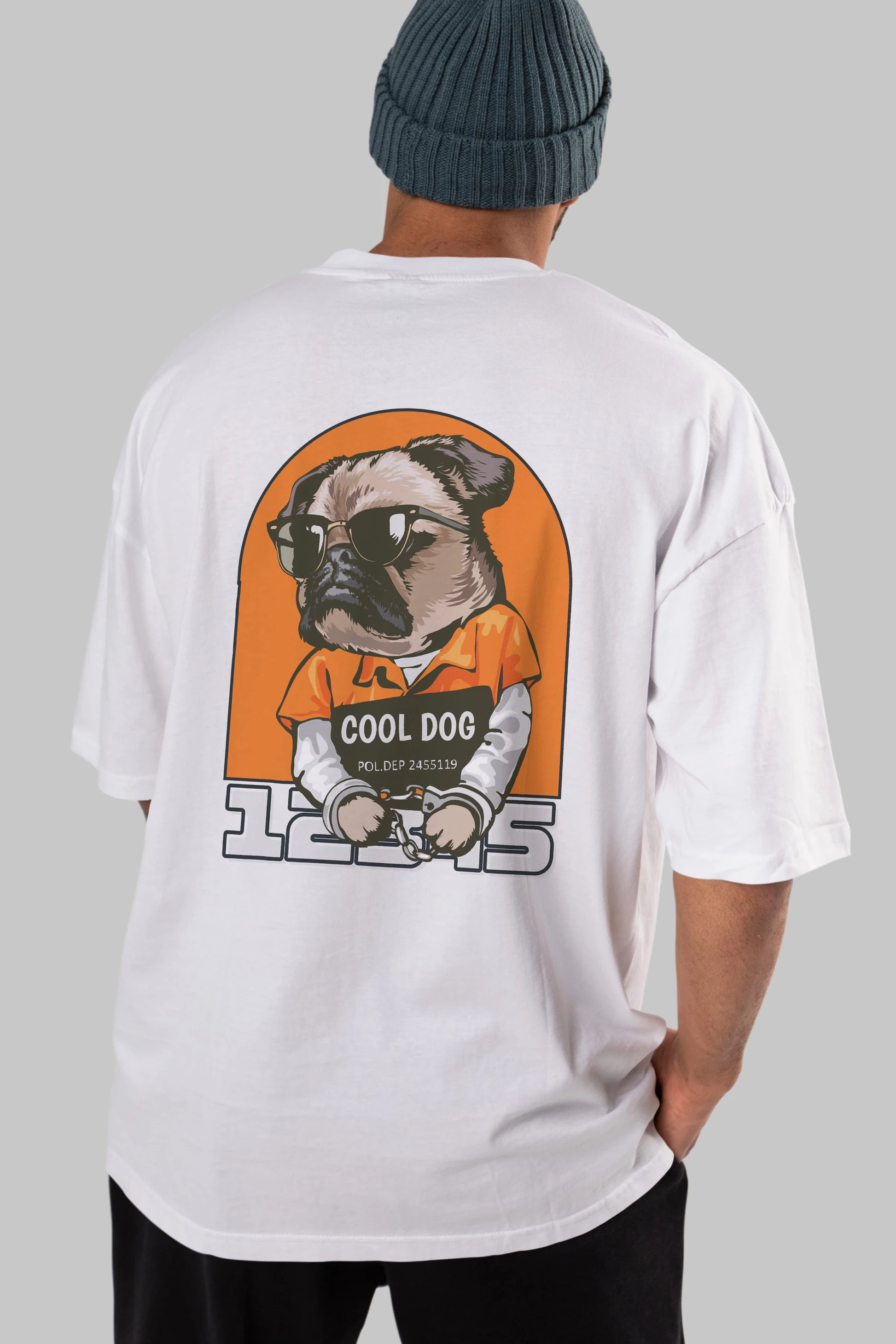 Cool Dog Arka Baskılı Oversize t-shirt Erkek Kadın Unisex