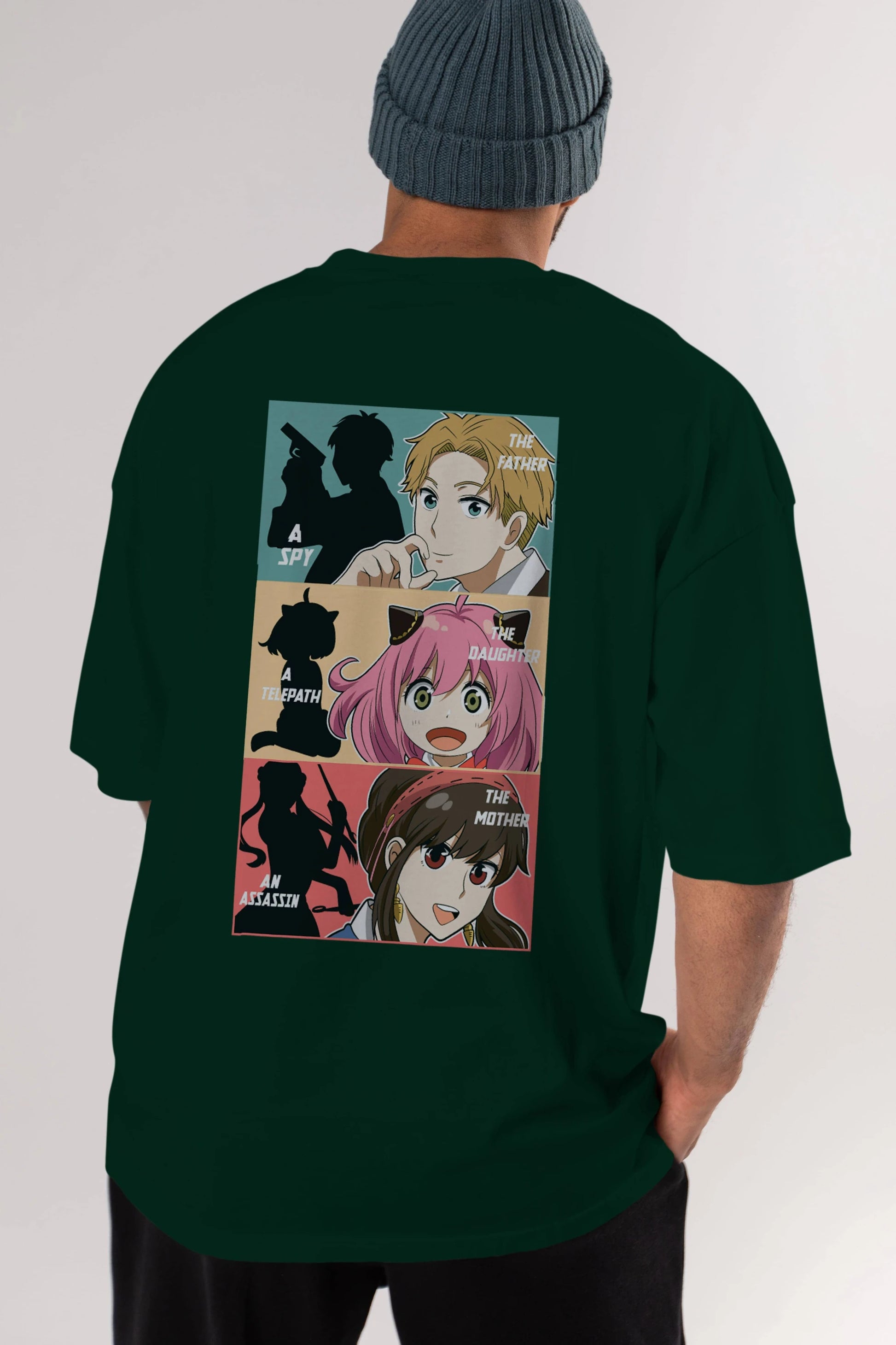 SPY X FAMILY Anime Arka Baskılı Oversize t-shirt Erkek Kadın Unisex