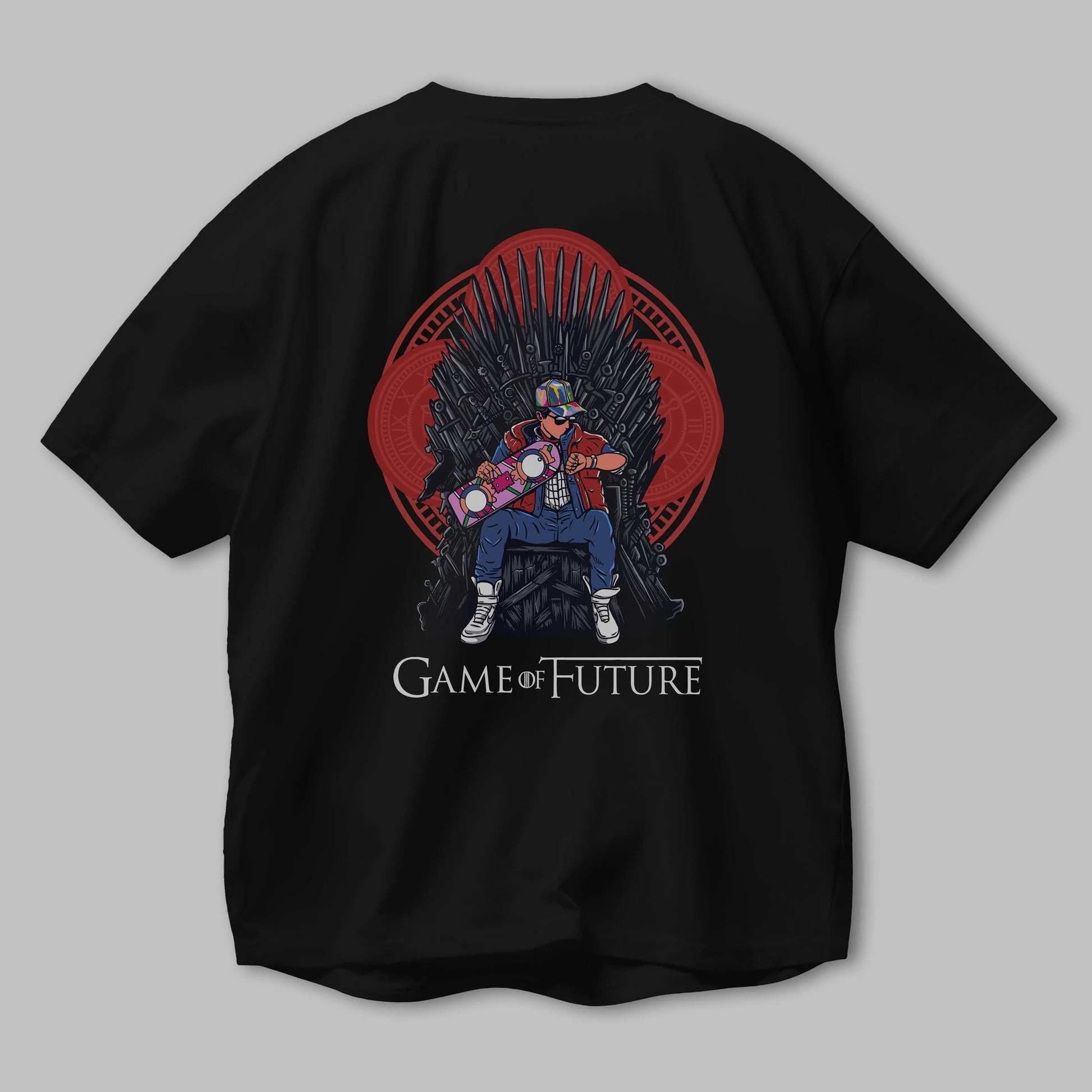 Game Of Future Arka Baskılı Oversize t-shirt Erkek Kadın Unisex %100 Pamuk