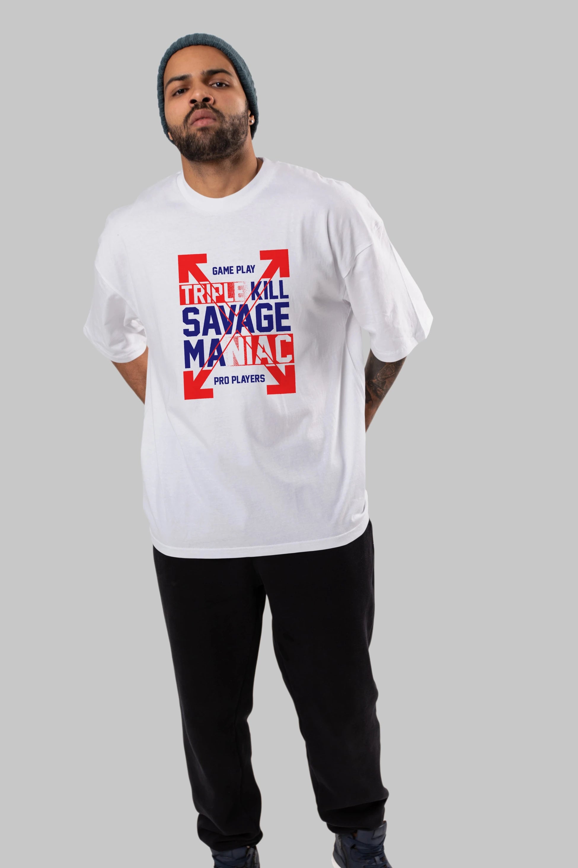 Kill Savage Ön Baskılı Oversize t-shirt Erkek Kadın Unisex
