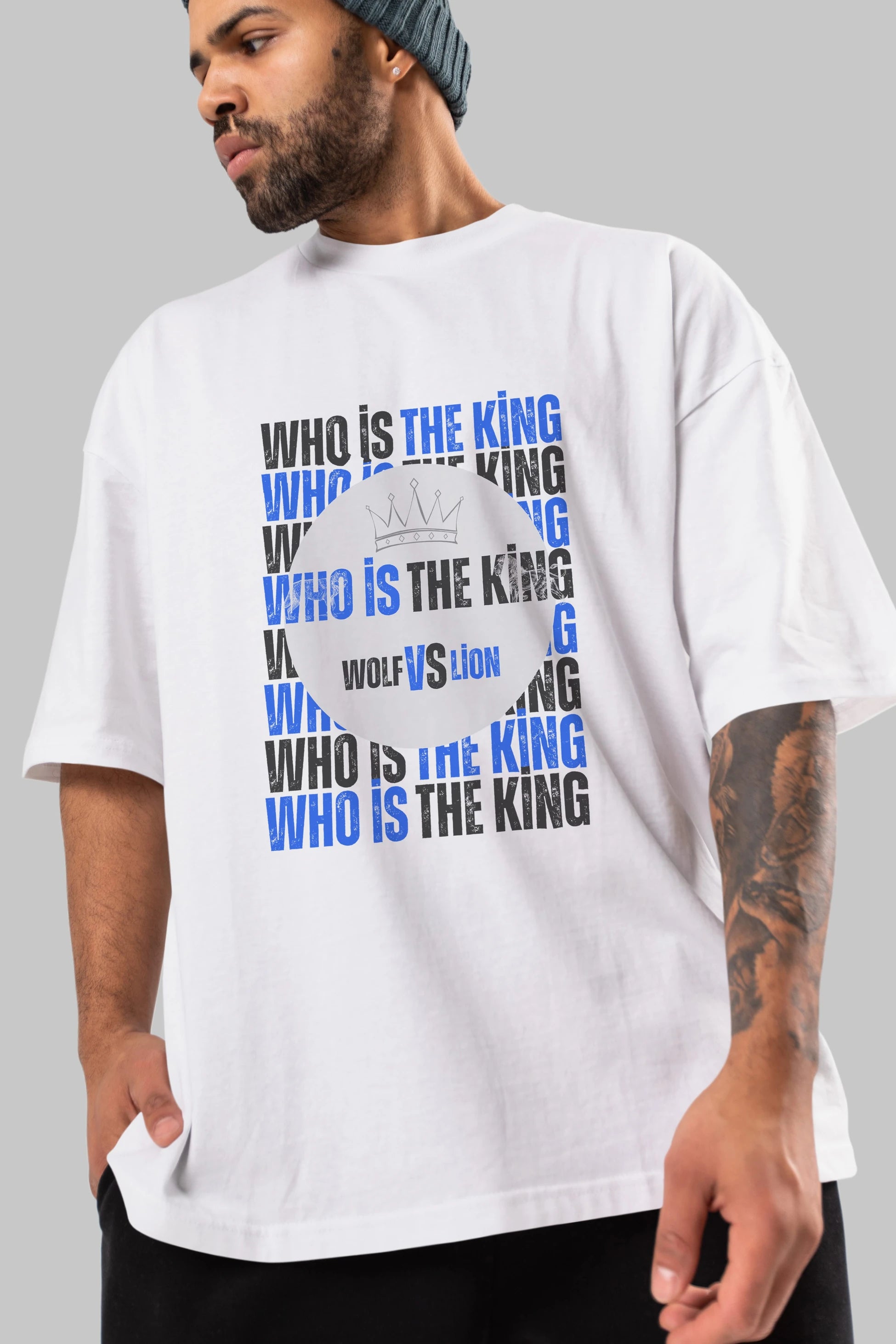 Who Is The King Yazılı Ön Baskılı Oversize t-shirt Erkek Kadın Unisex