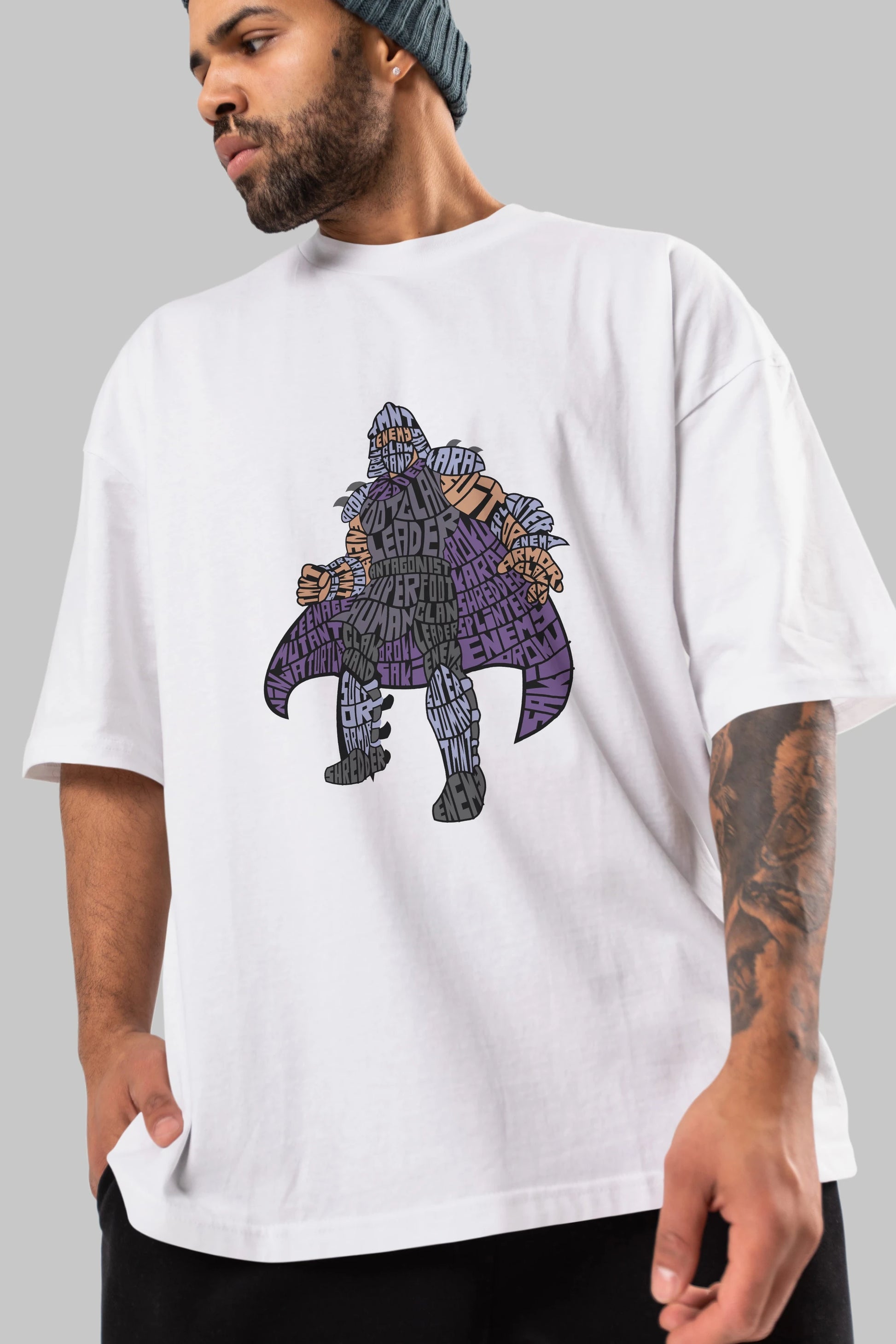 Foot Clan Leader Ön Baskılı Oversize t-shirt %100 pamuk Erkek Kadın Unisex