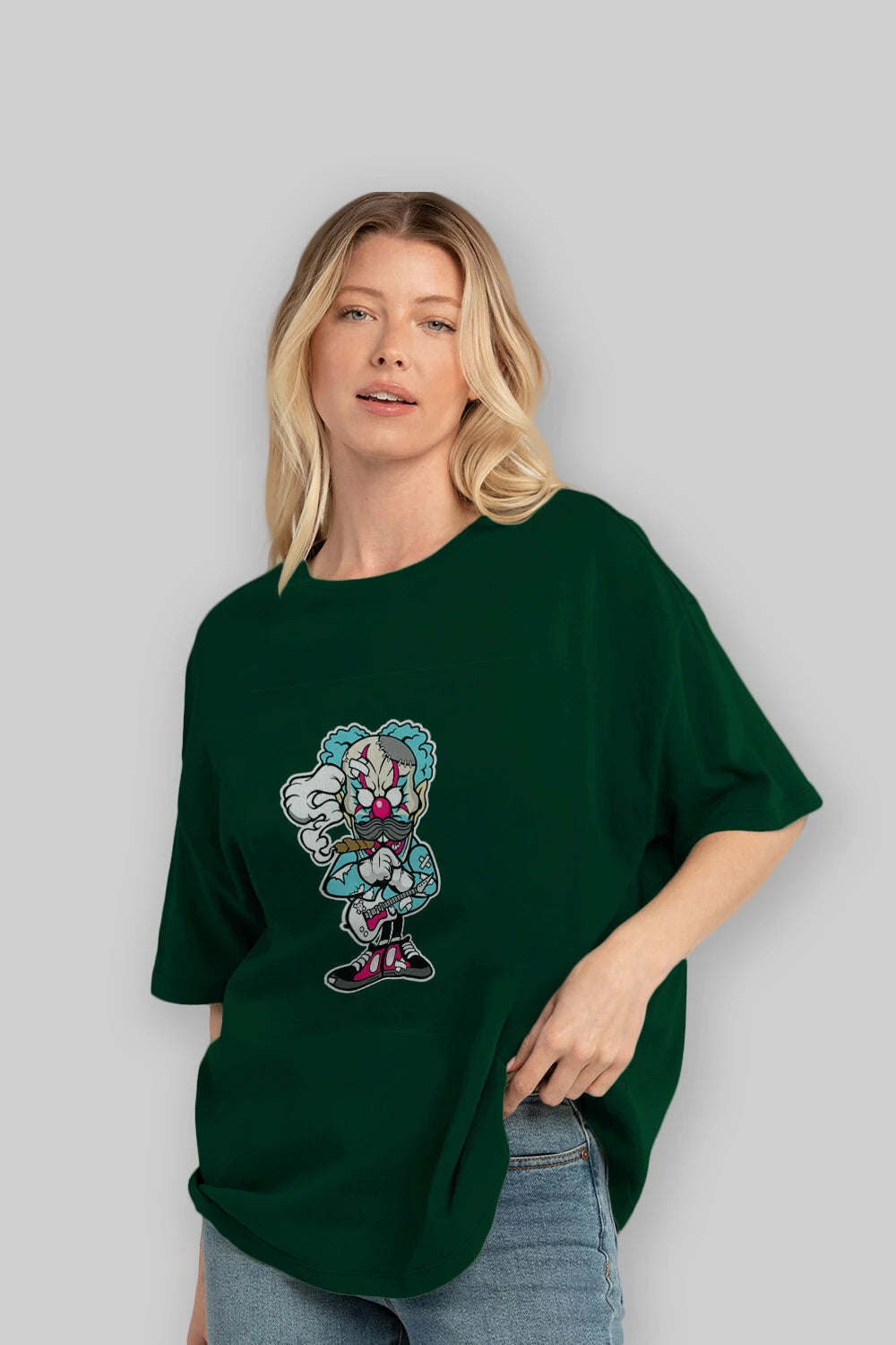Clown Monster Ön Baskılı Oversize t-shirt Erkek Kadın Unisex %100 Pamuk tişort