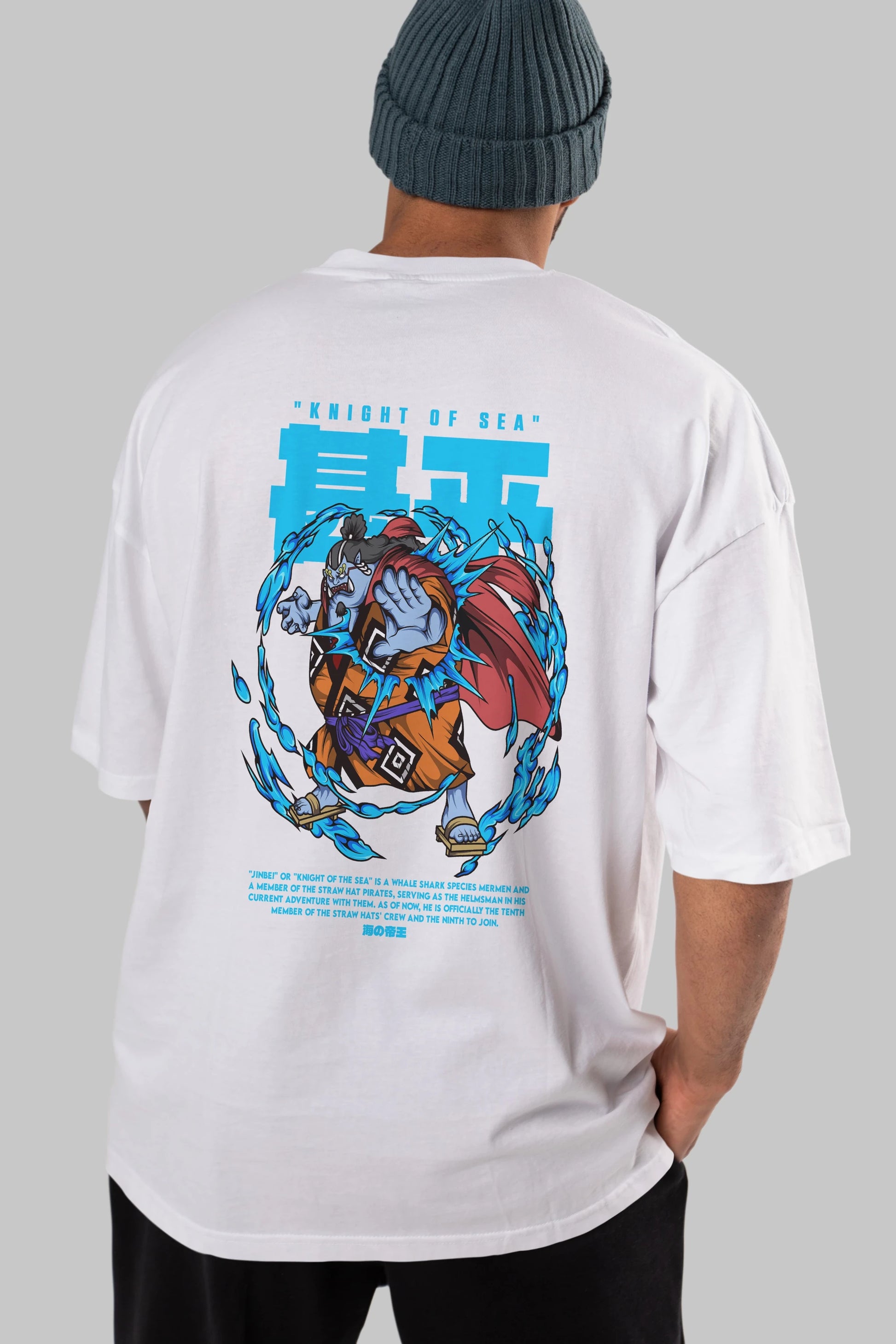Jinbei Anime Arka Baskılı Oversize t-shirt Erkek Kadın Unisex