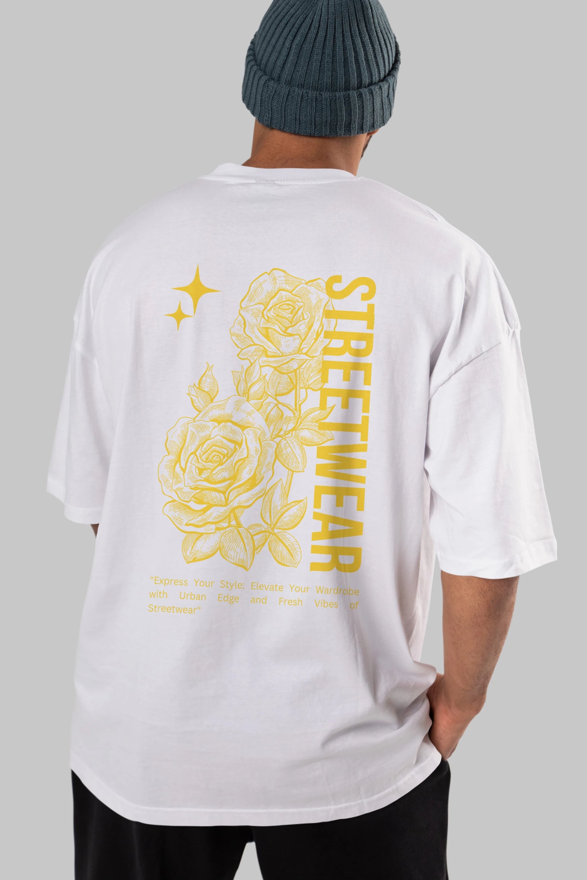 Minimalist Streetwear Arka Baskılı Oversize t-shirt Erkek Kadın Unisex