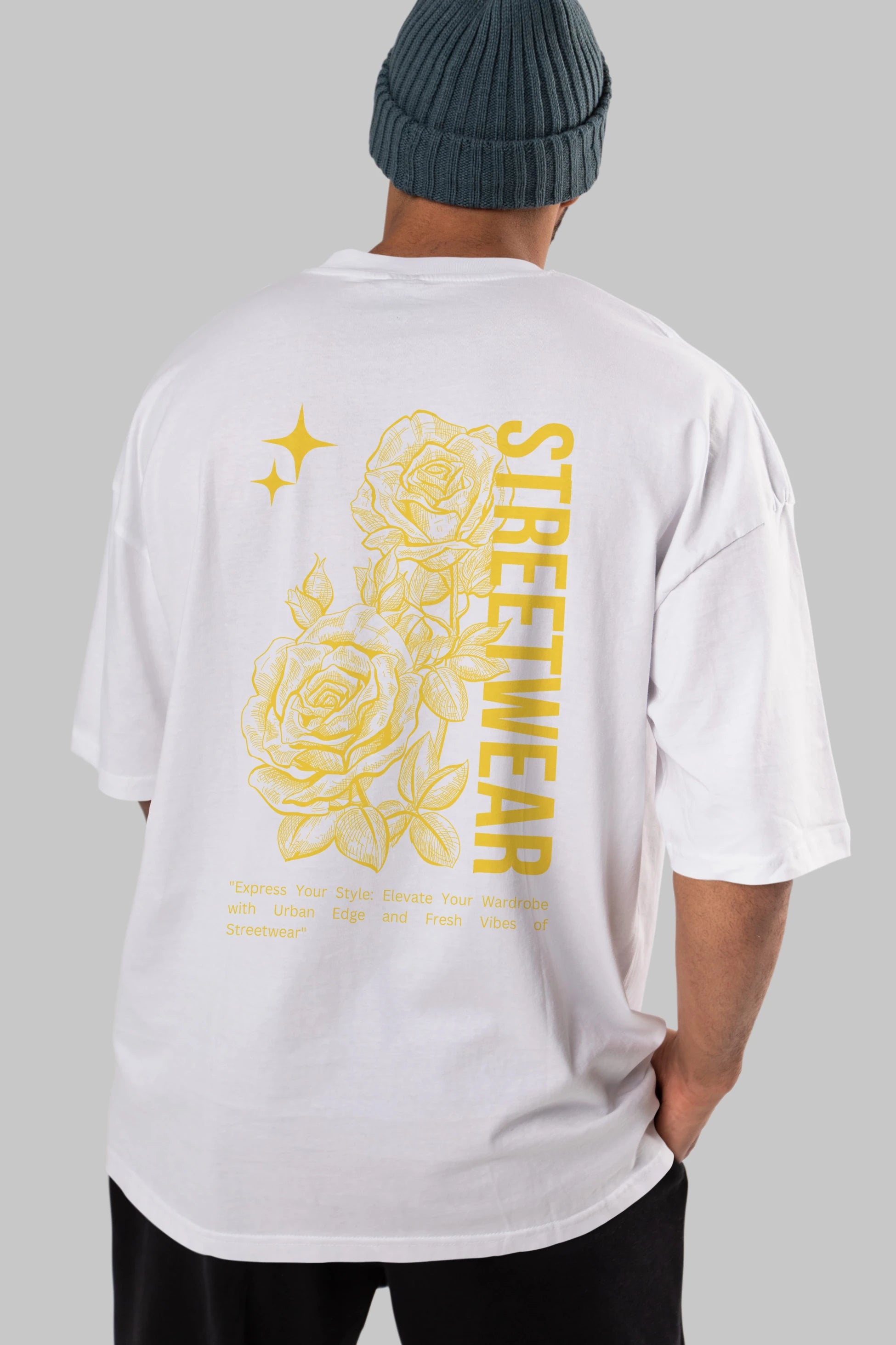 Minimalist Streetwear Arka Baskılı Oversize t-shirt Erkek Kadın Unisex