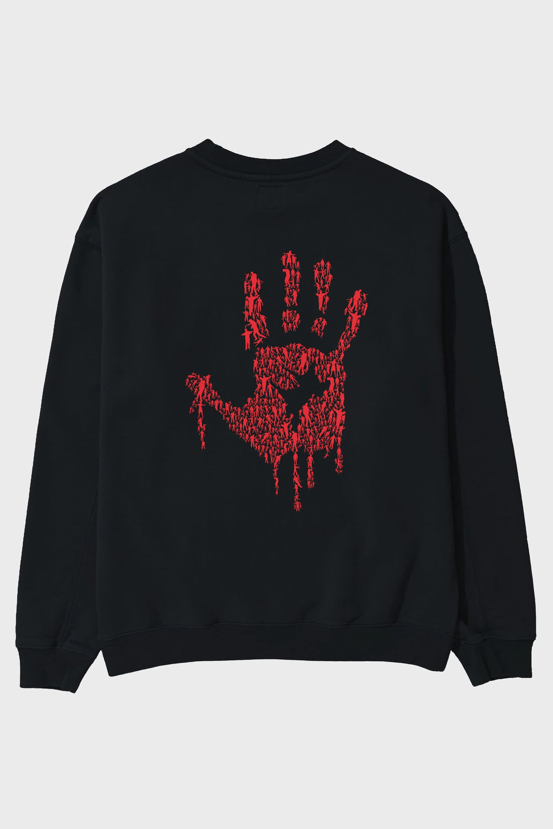 Hand Of Zombies Arka Baskılı Oversize Sweatshirt Erkek Kadın Unisex
