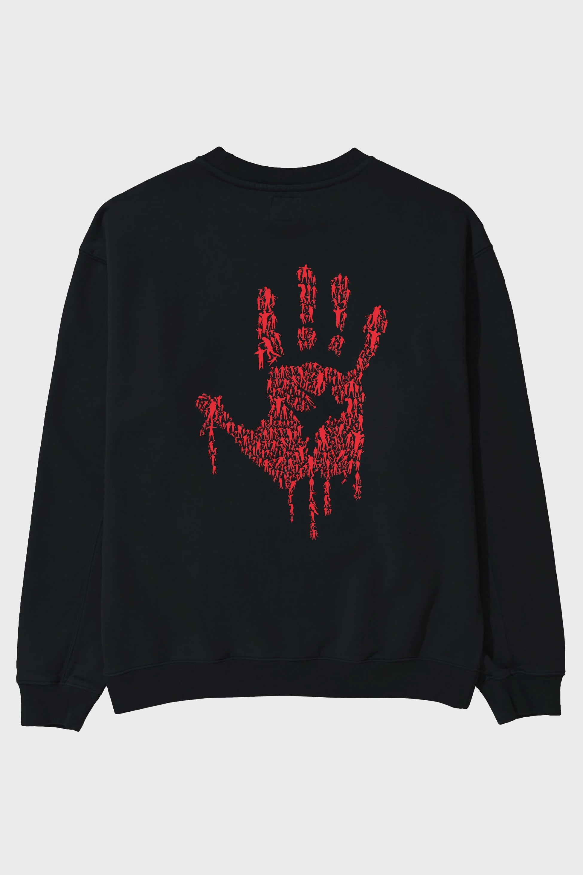 Hand Of Zombies Arka Baskılı Oversize Sweatshirt Erkek Kadın Unisex