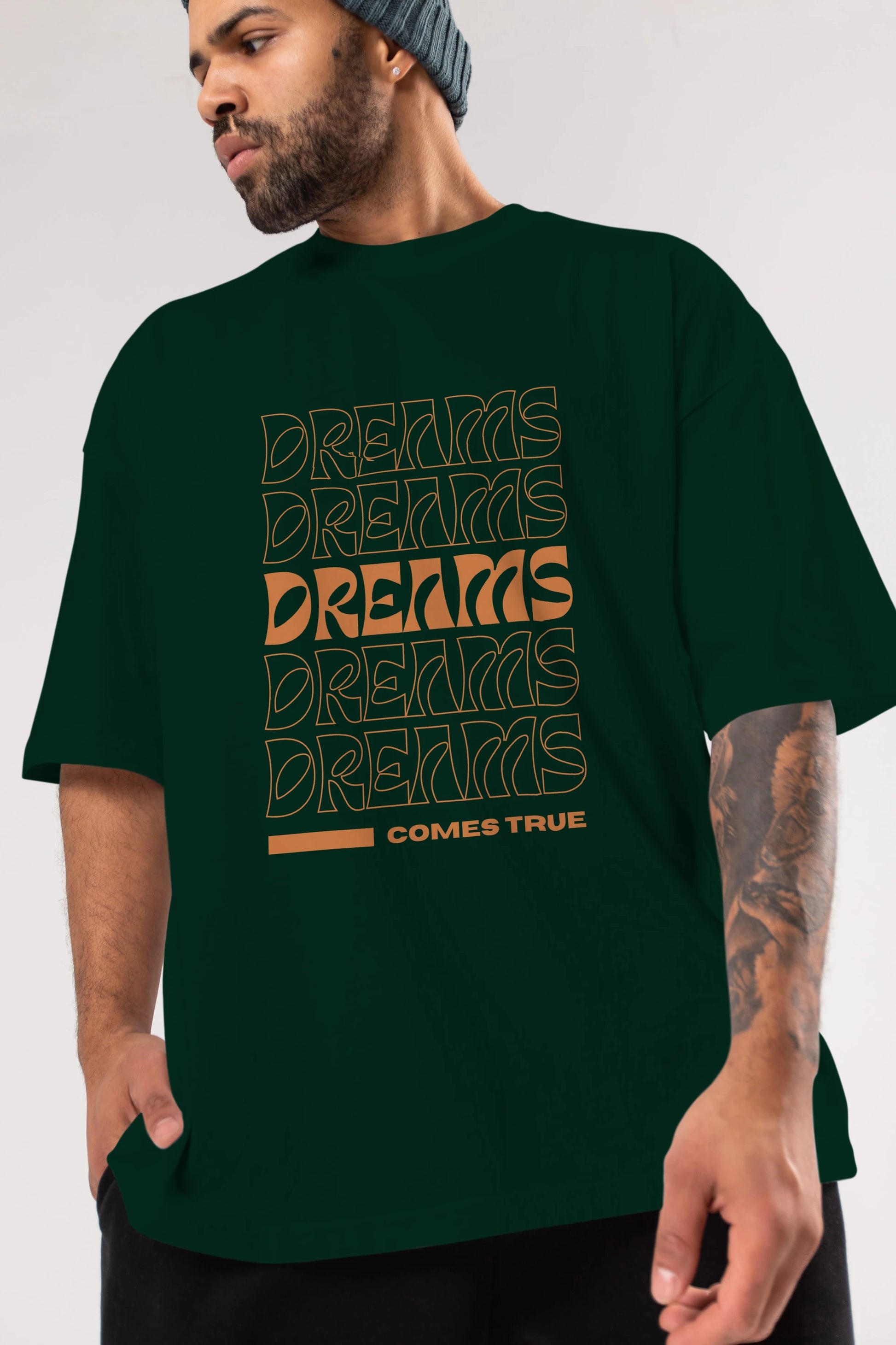 Dreams Yazılı Ön Baskılı Oversize t-shirt Erkek Kadın Unisex