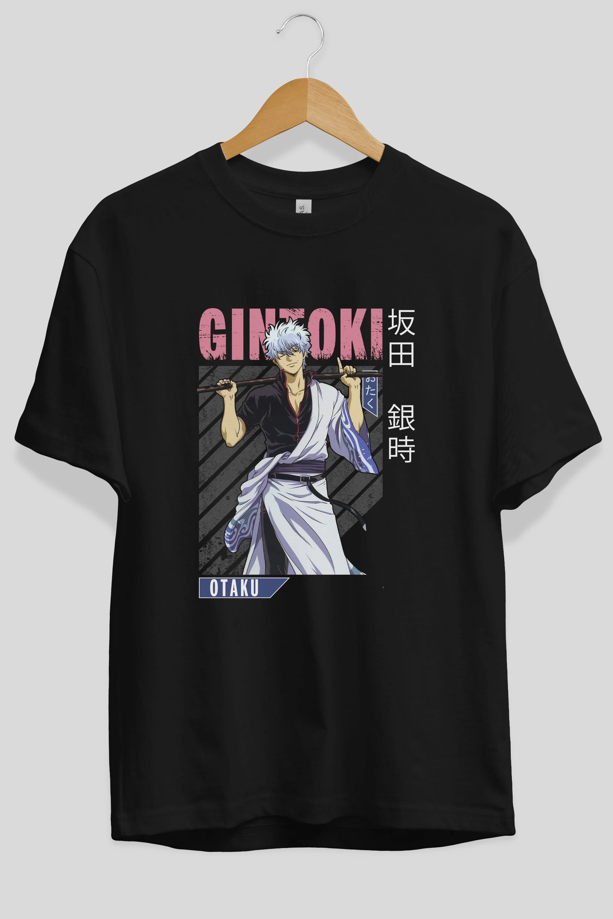 Gintoki Sakata GINTAMA 3 Anime Ön Baskılı Oversize t-shirt %100 pamuk Erkek Kadın Unisex