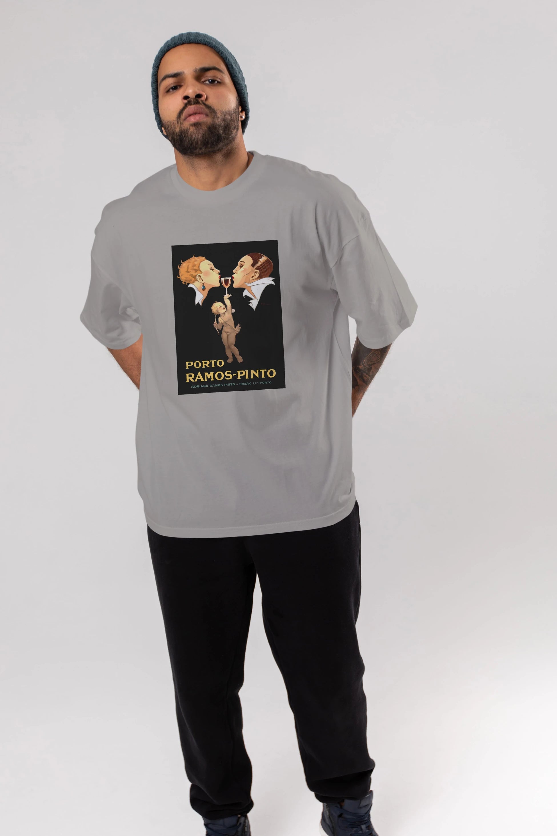 Porto Ramos Pinto Ön Baskılı Oversize t-shirt Erkek Kadın Unisex %100 Pamuk Bisiklet Yaka tişort