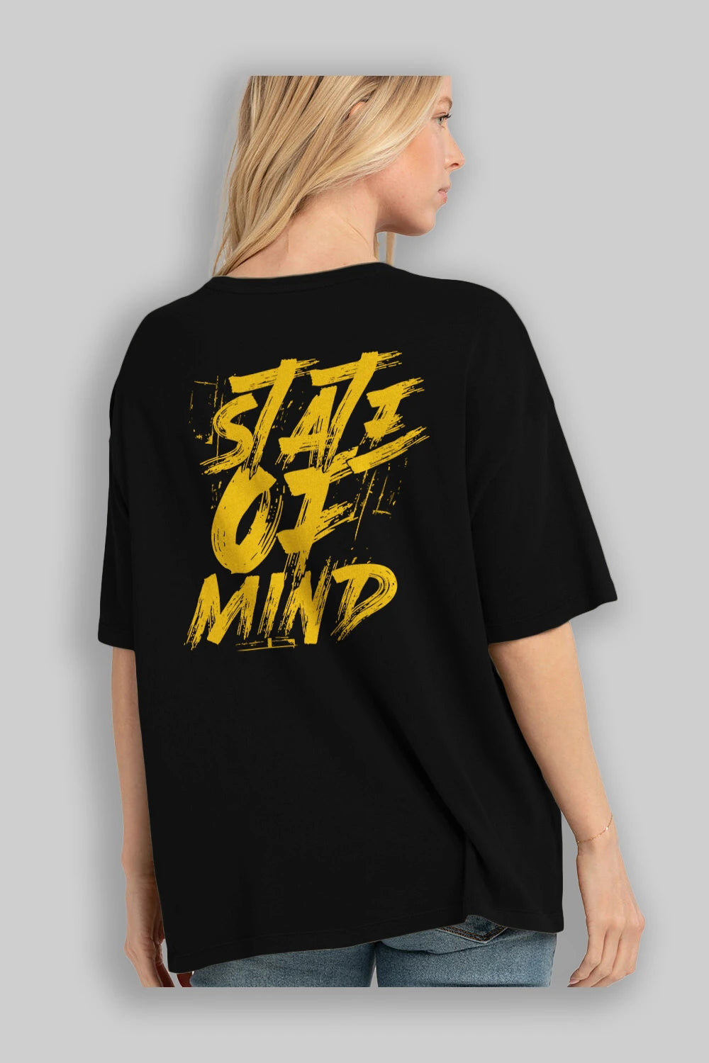 State on Mind Arka Baskılı Oversize t-shirt Erkek Kadın Unisex
