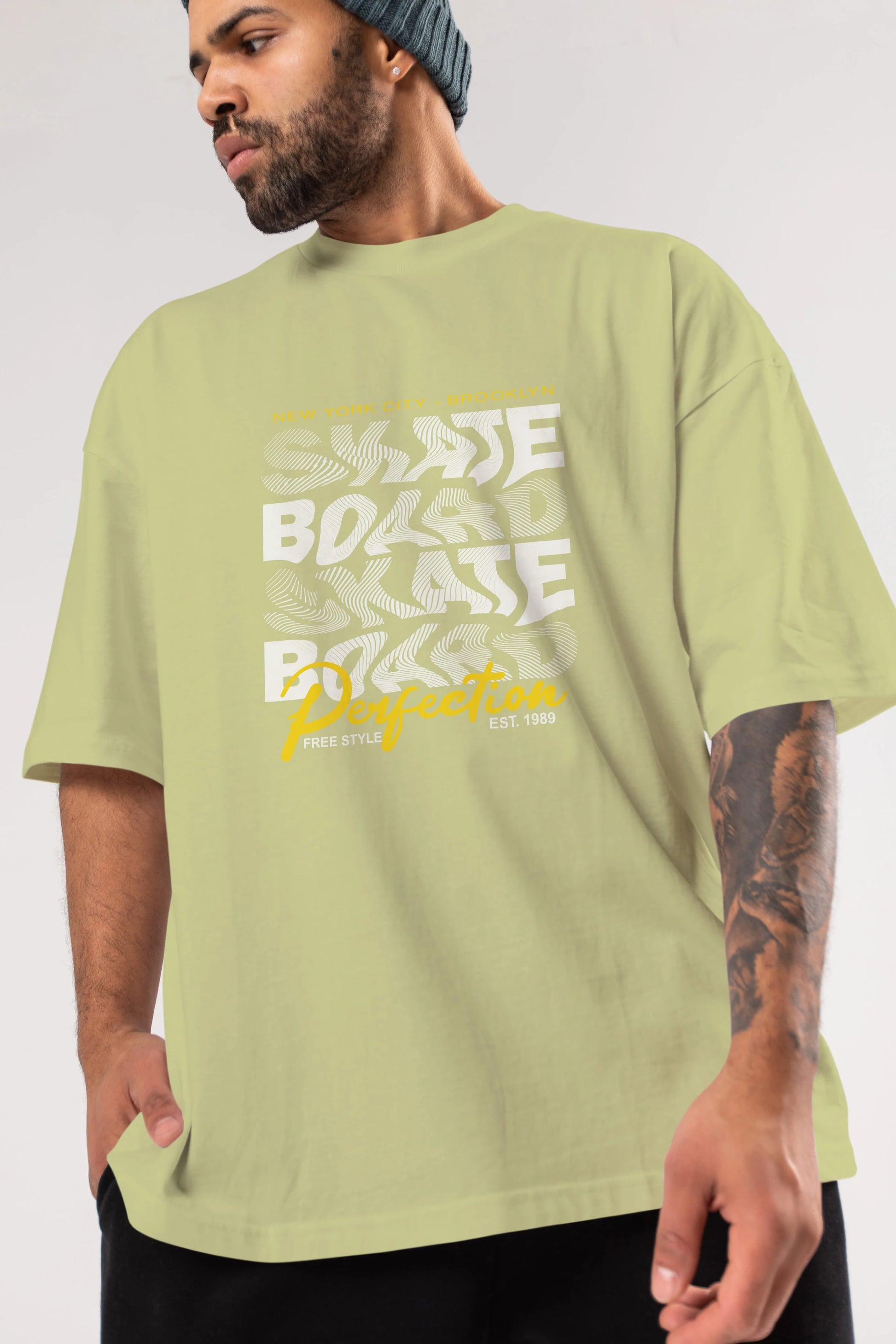 New York City and Brooklyn Ön Baskılı Oversize t-shirt Erkek Kadın Unisex