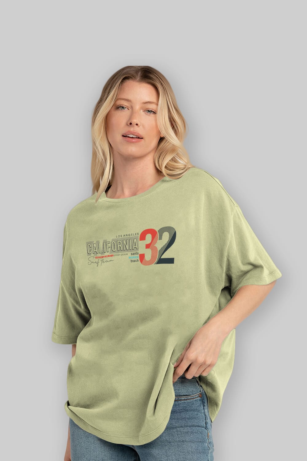 California 32 Ön Baskılı Oversize t-shirt Erkek Kadın Unisex