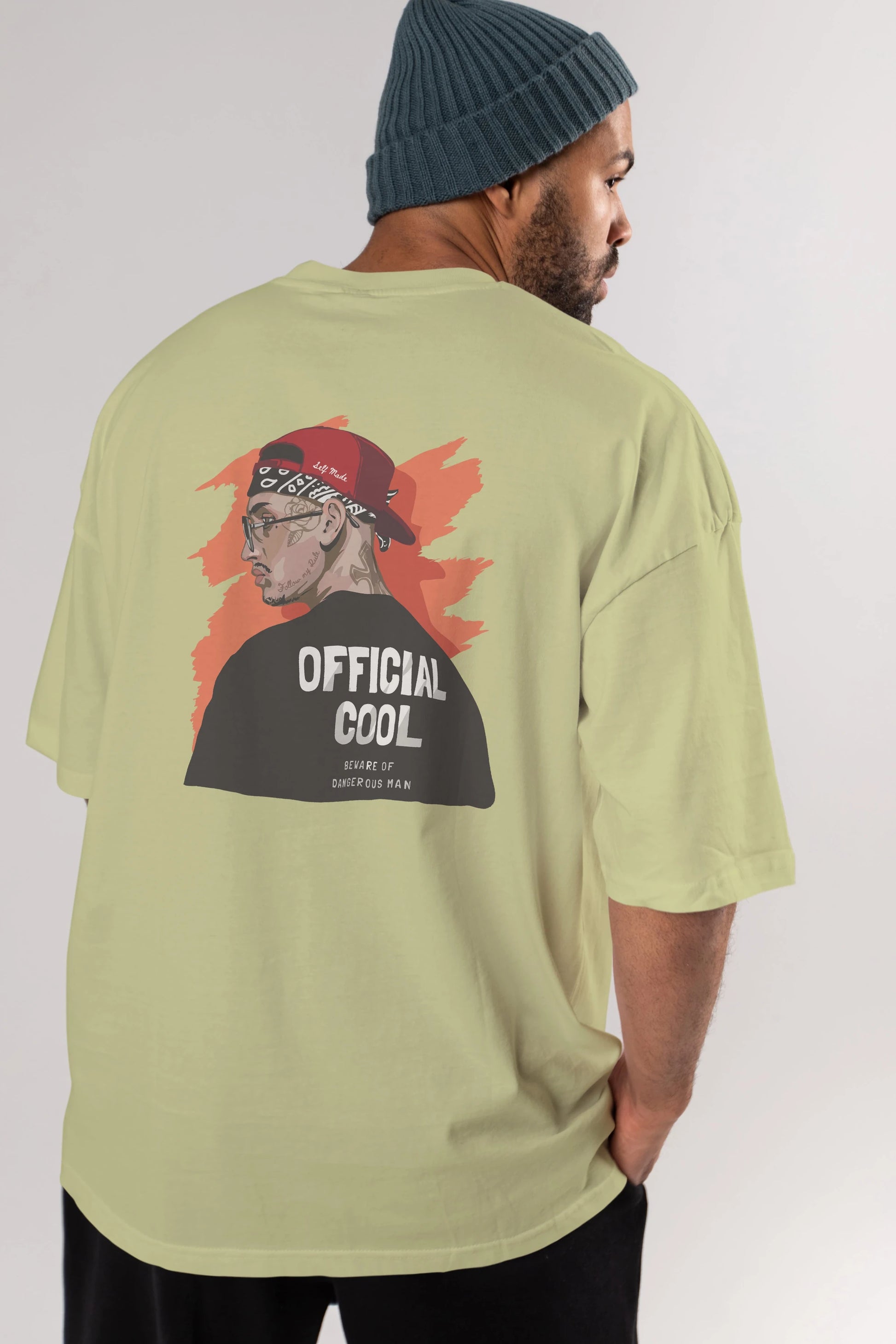 Official Cool Arka Baskılı Oversize t-shirt Erkek Kadın Unisex
