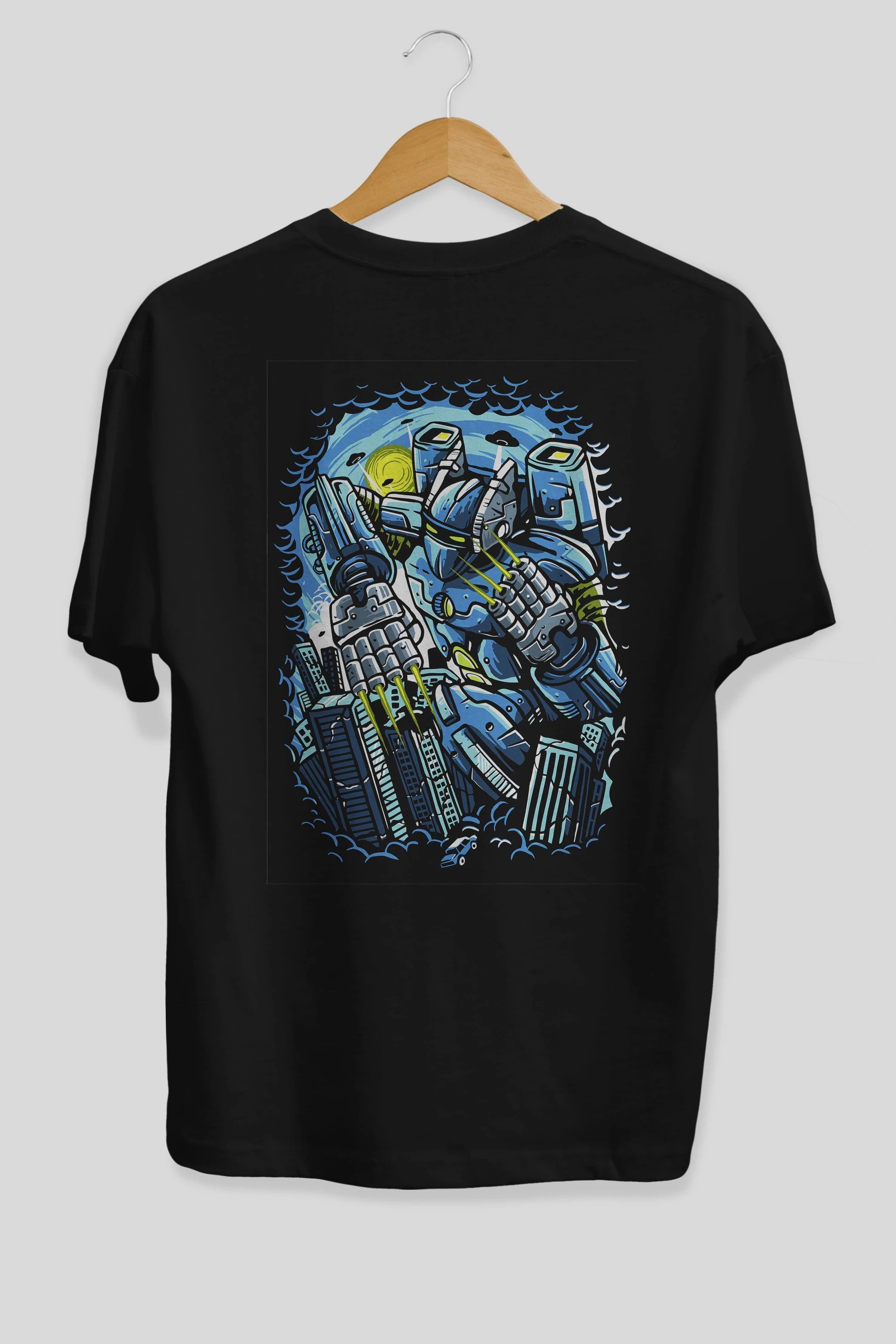 Destroy The City Arka Baskılı Oversize t-shirt Erkek Kadın Unisex %100 Pamuk