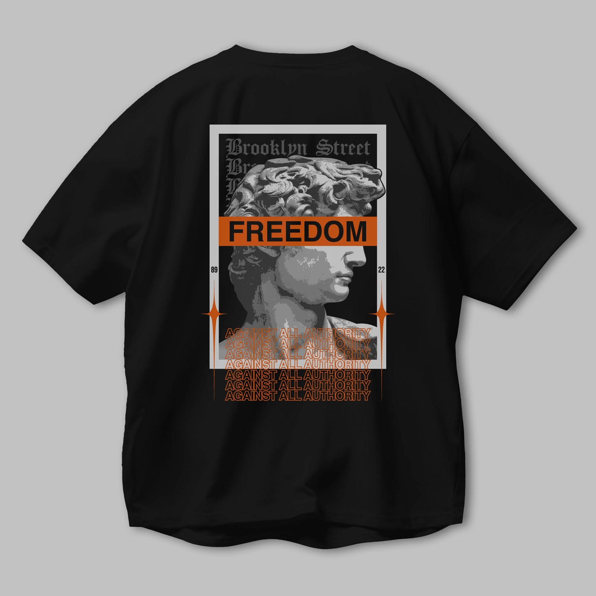 Brooklyn Street Arka Baskılı Oversize t-shirt Erkek Kadın Unisex