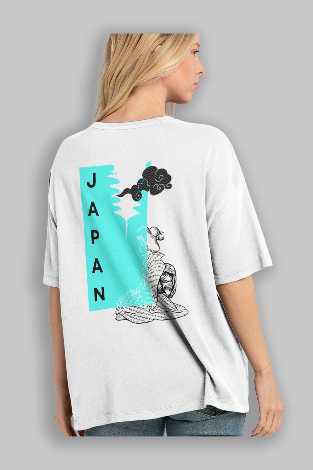 Japan Yazılı Streetwear Arka Baskılı Oversize t-shirt Erkek Kadın Unisex
