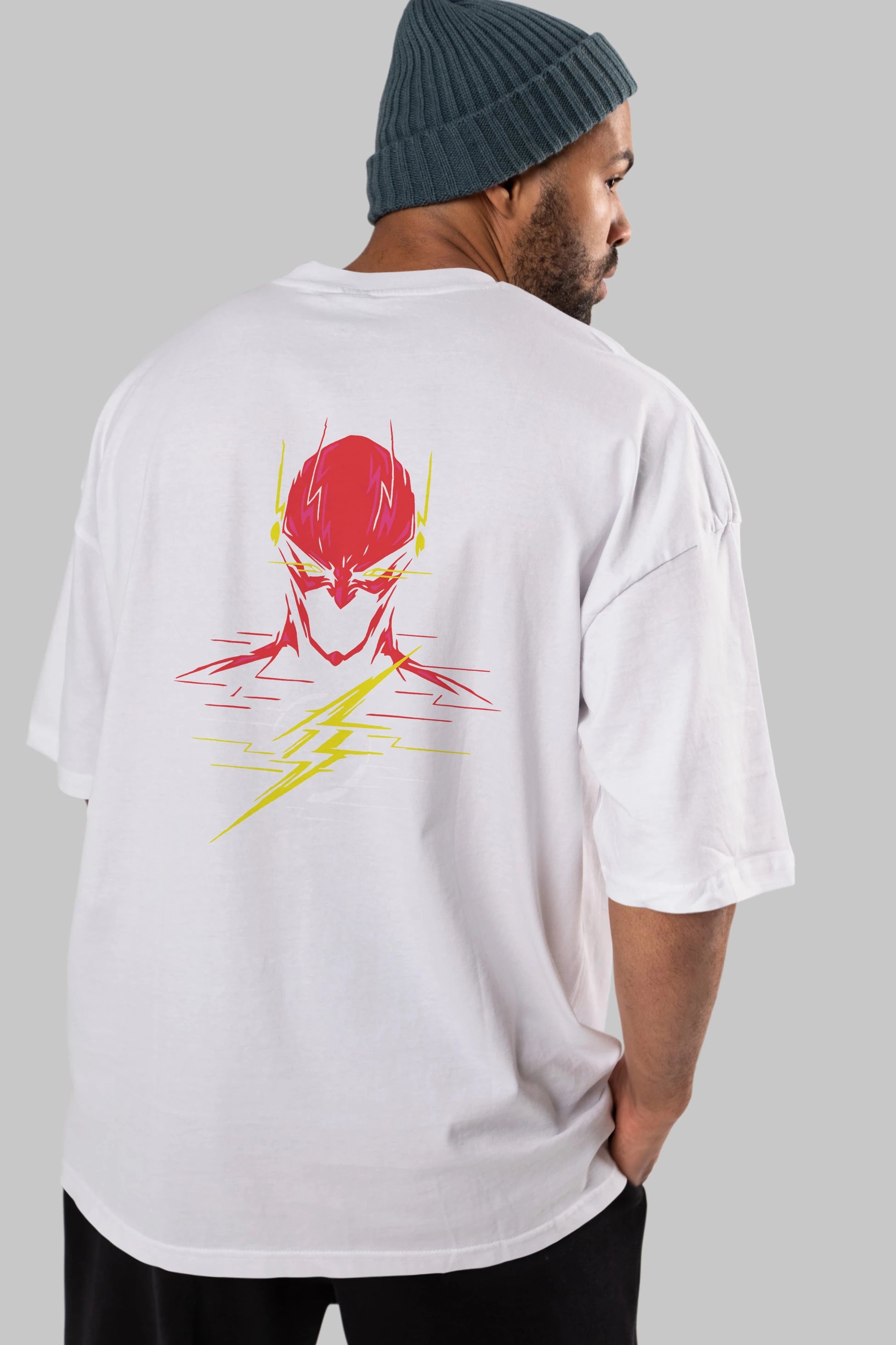Flash Avengers (2) Arka Baskılı Oversize t-shirt Erkek Kadın Unisex %100 Pamuk Bisiklet Yaka tişort