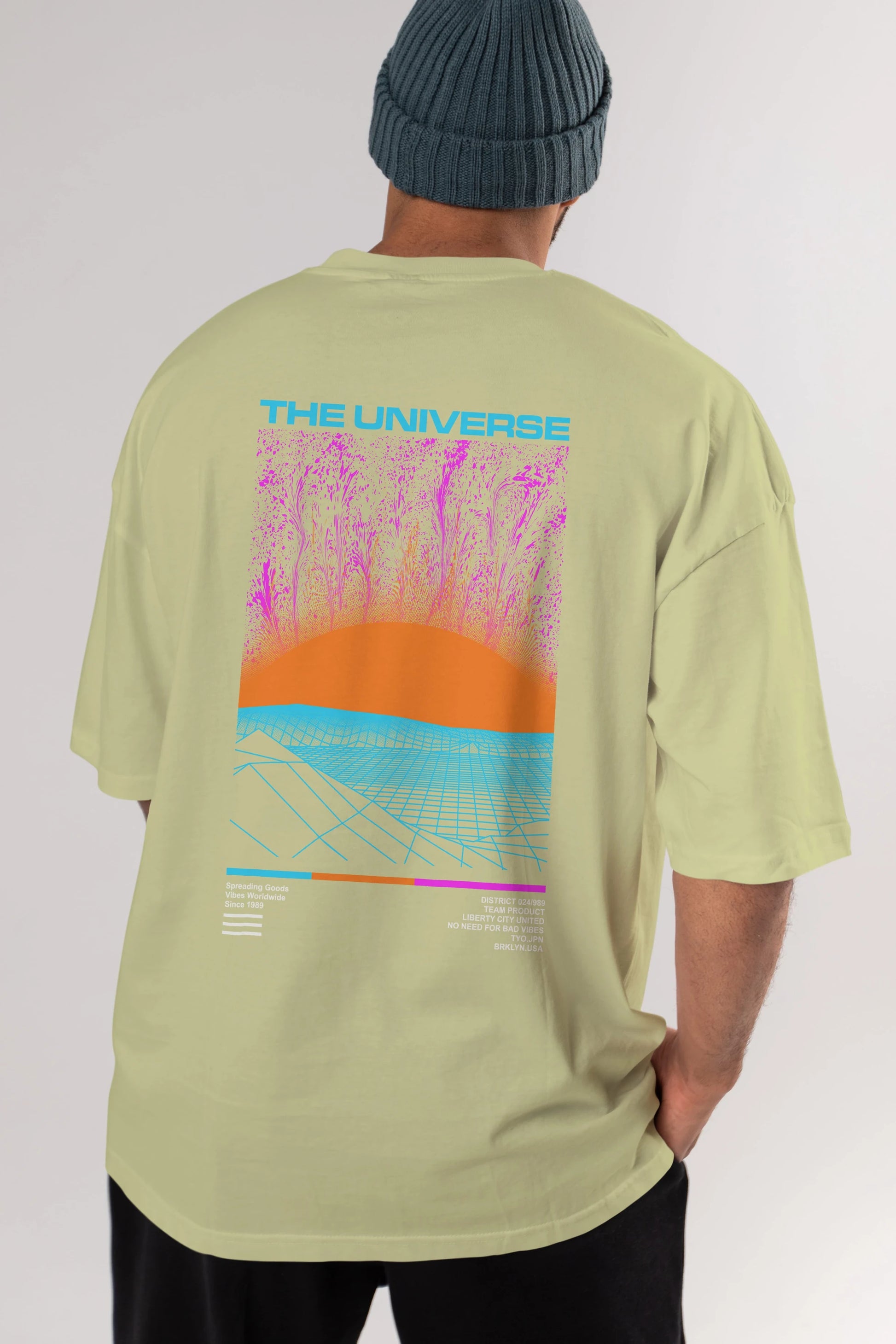 The Universe Arka Baskılı Oversize t-shirt Erkek Kadın Unisex