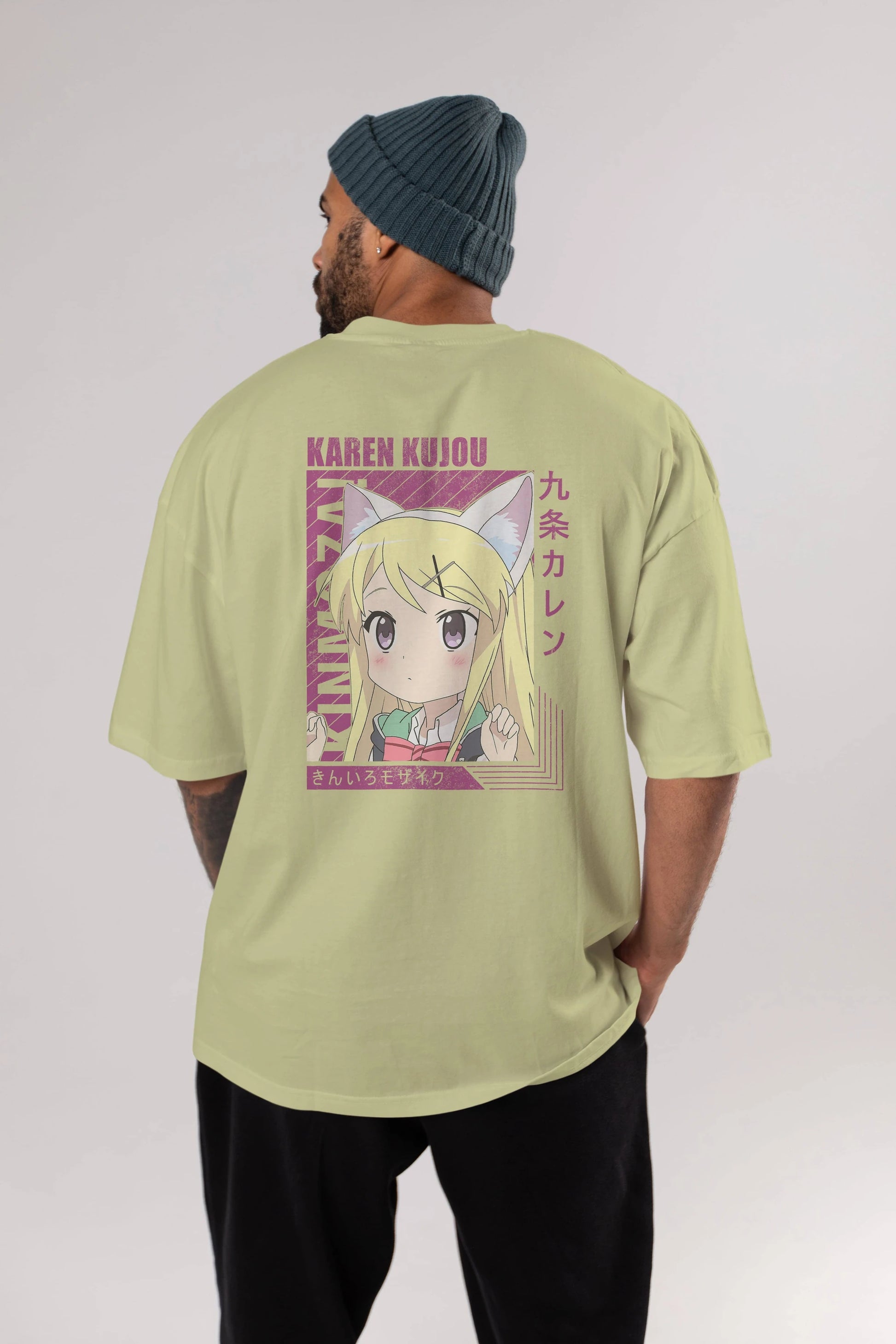 Karen Kujou 4 Anime Arka Baskılı Oversize t-shirt Erkek Kadın Unisex