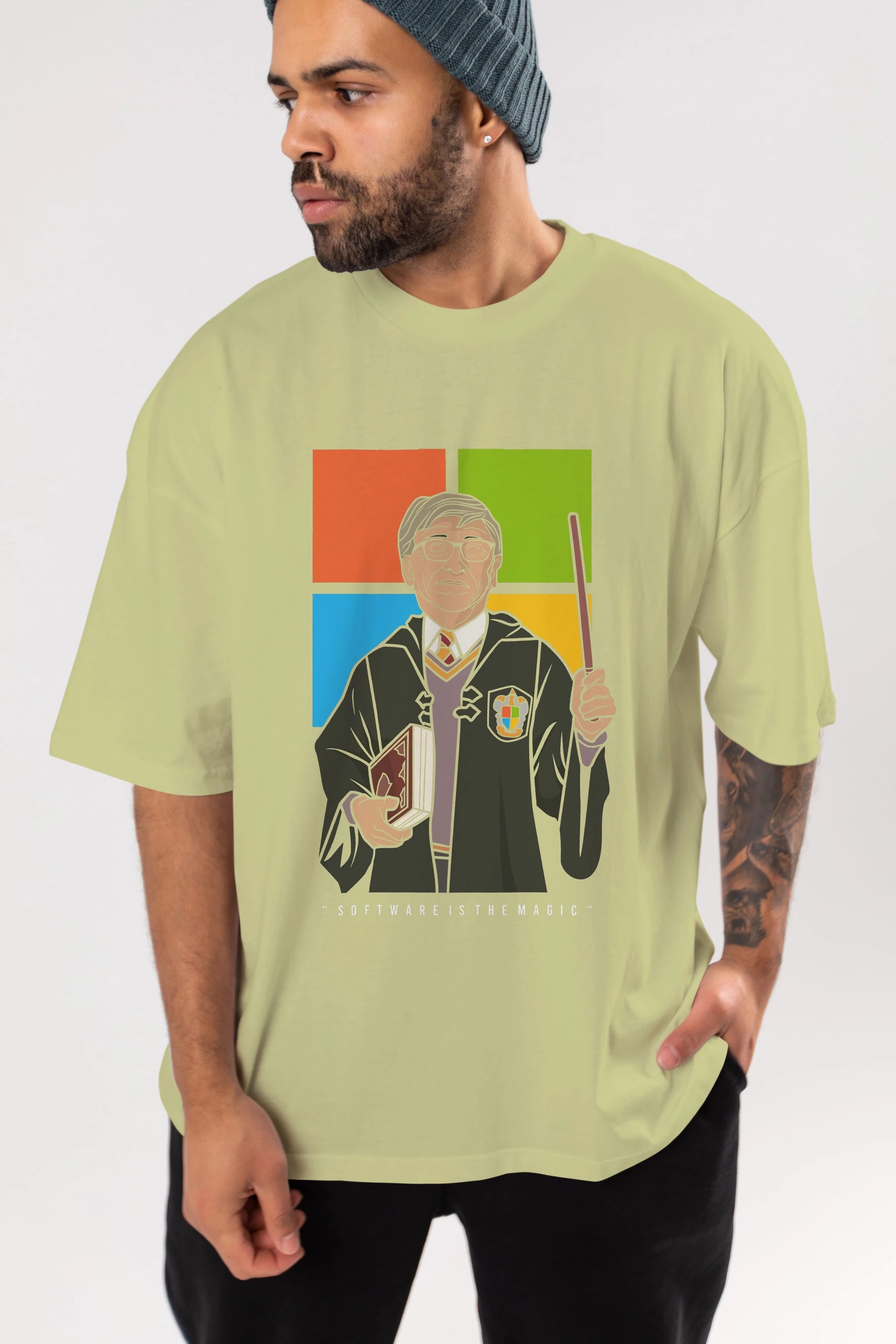 Harry Potter Gates Ön Baskılı Oversize t-shirt Erkek Kadın Unisex %100 Pamuk tişort