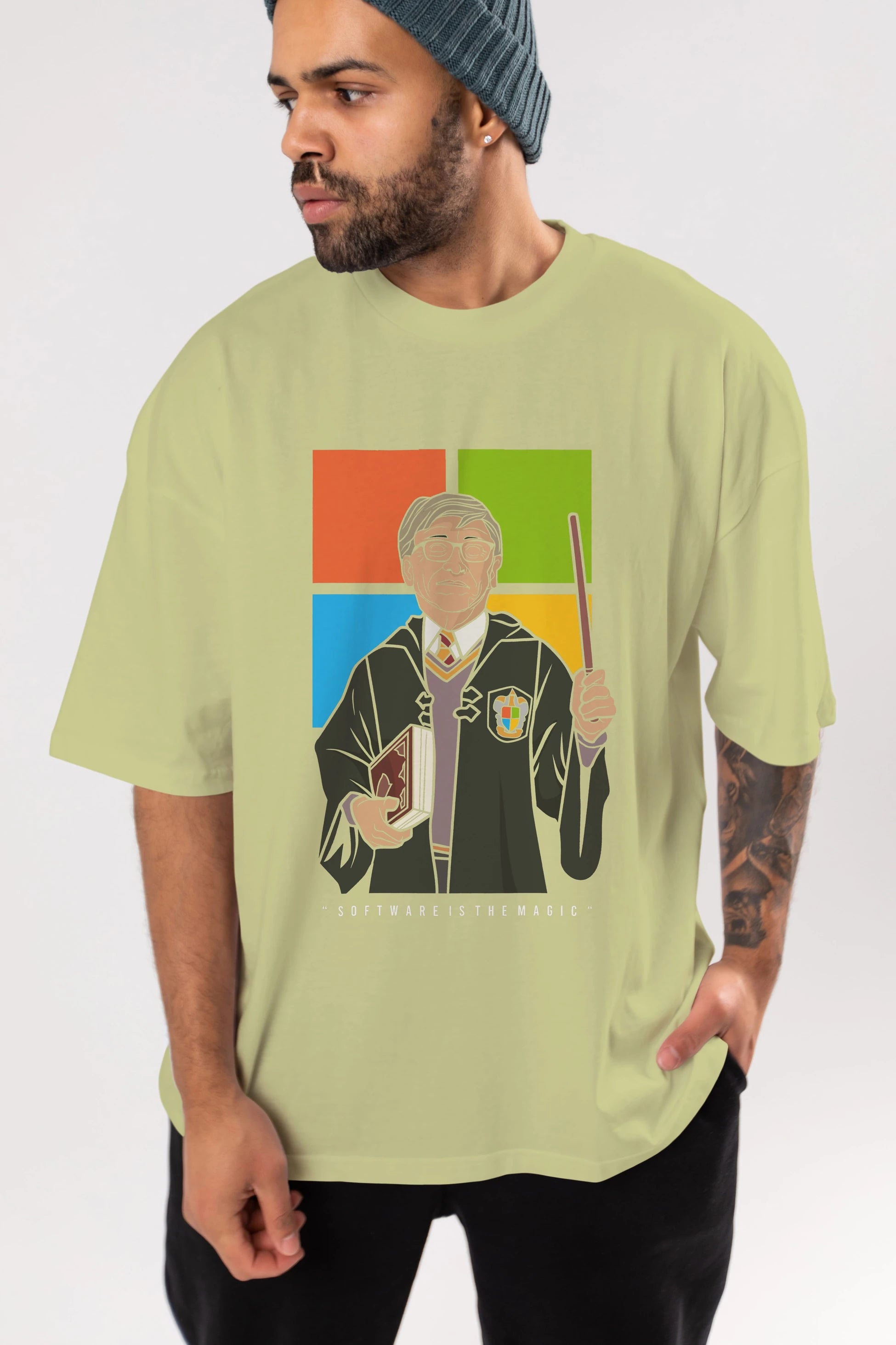 Harry Potter Gates Ön Baskılı Oversize t-shirt Erkek Kadın Unisex %100 Pamuk tişort