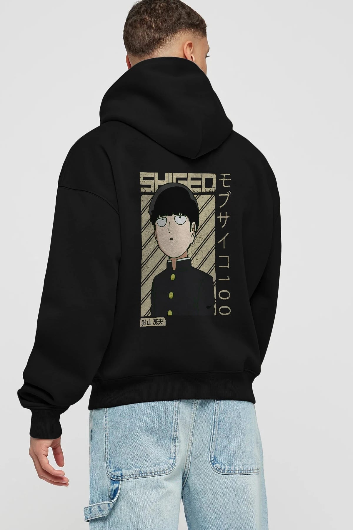 Shigeo Kageyama 2 Anime Arka Baskılı Hoodie Oversize Kapüşonlu Sweatshirt Erkek Kadın Unisex