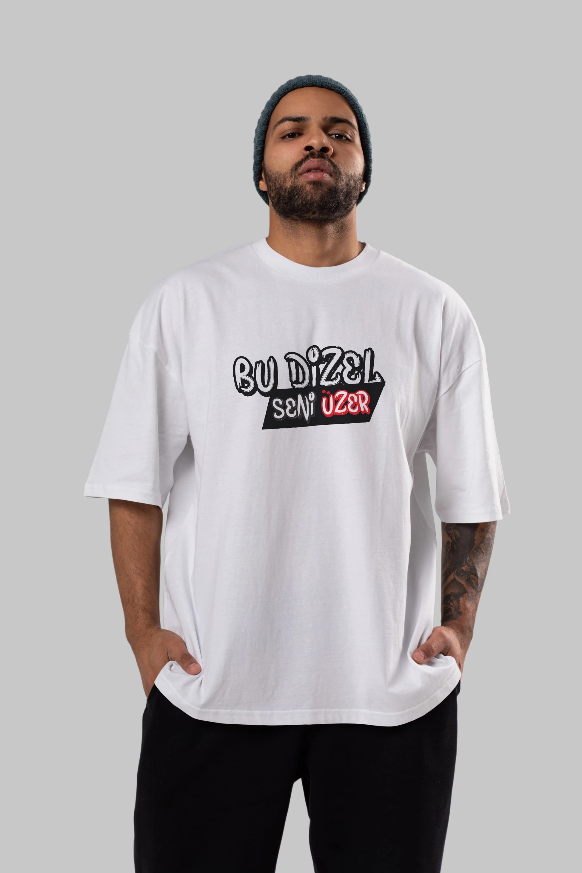 Bu Dizel Seni Üzer Ön Baskılı Oversize t-shirt %100 pamuk Erkek Kadın Unisex