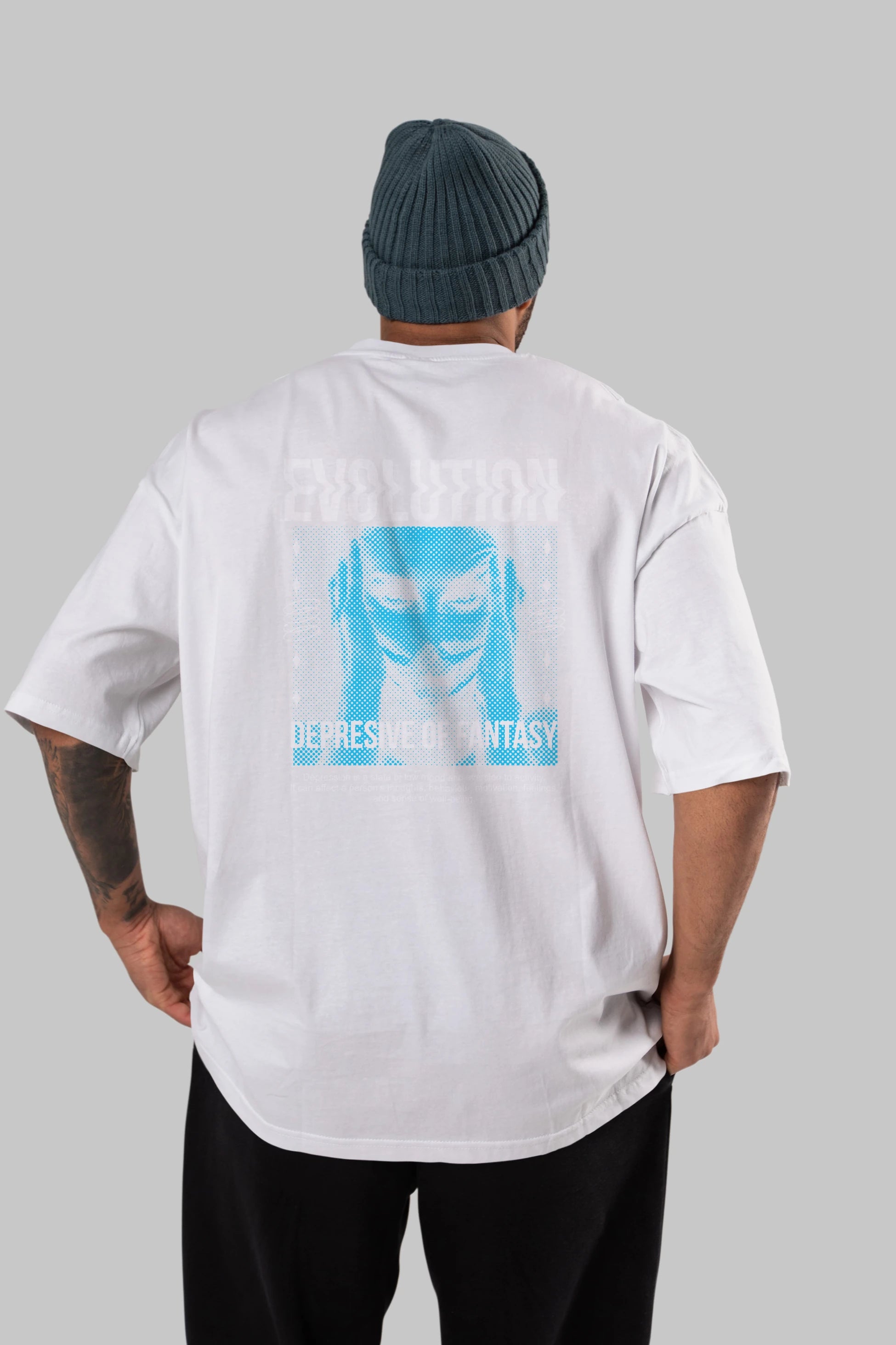 Evolution Arka Baskılı Oversize t-shirt Erkek Kadın Unisex