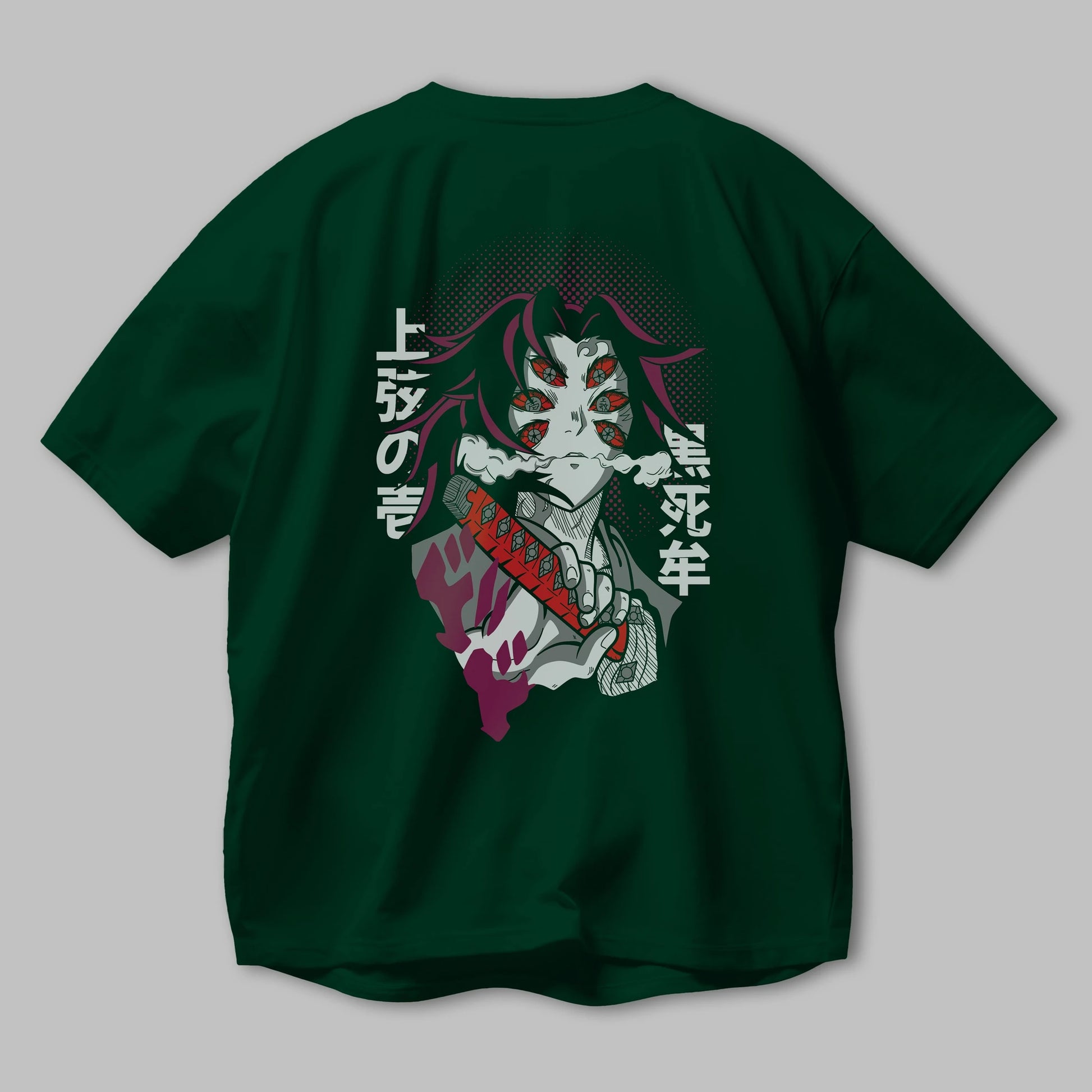 Kokushibo Anime Arka Baskılı Oversize t-shirt Erkek Kadın Unisex