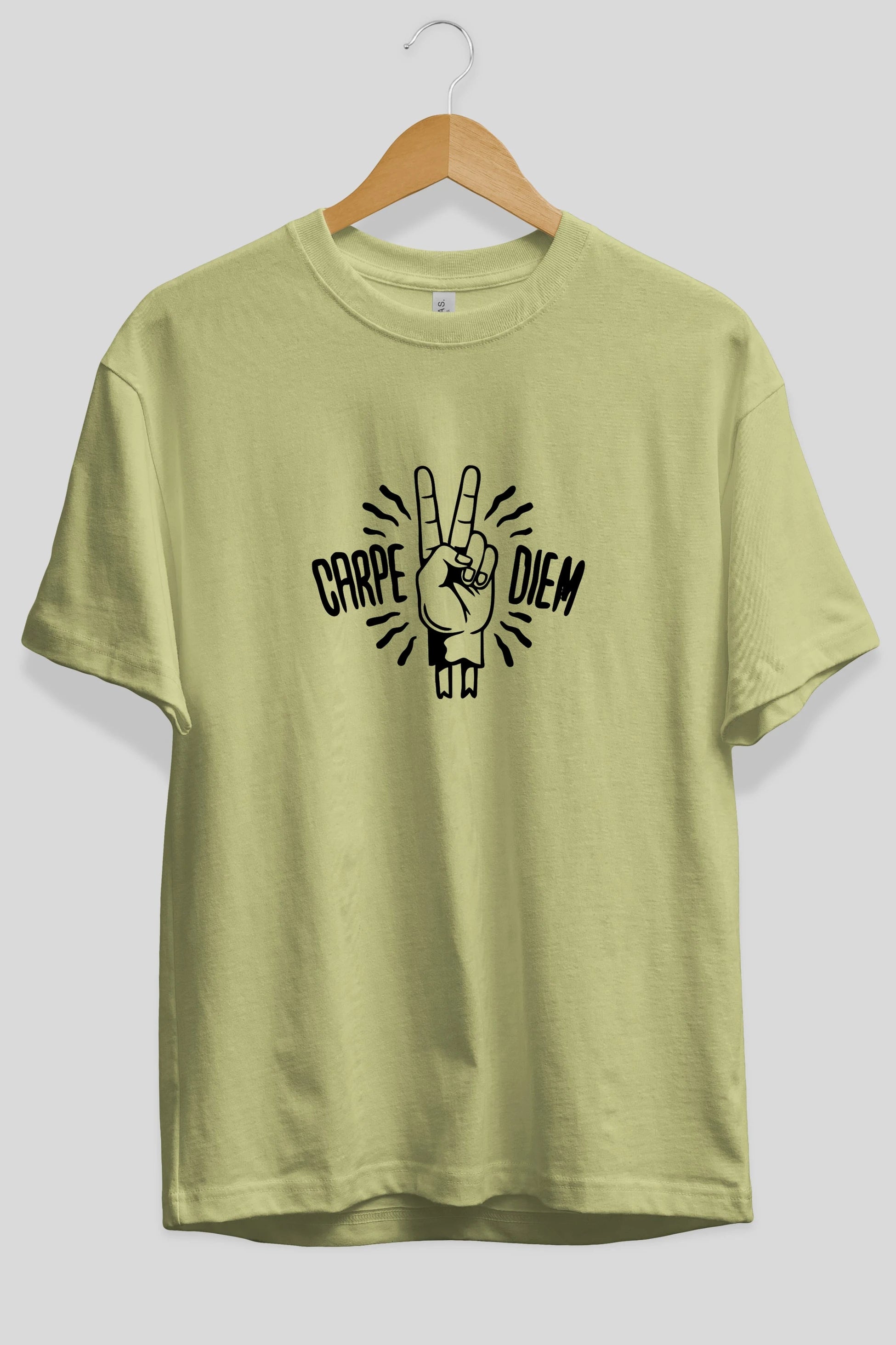 Carpe Diem Ön Baskılı Oversize t-shirt %100 pamuk Erkek Kadın Unisex