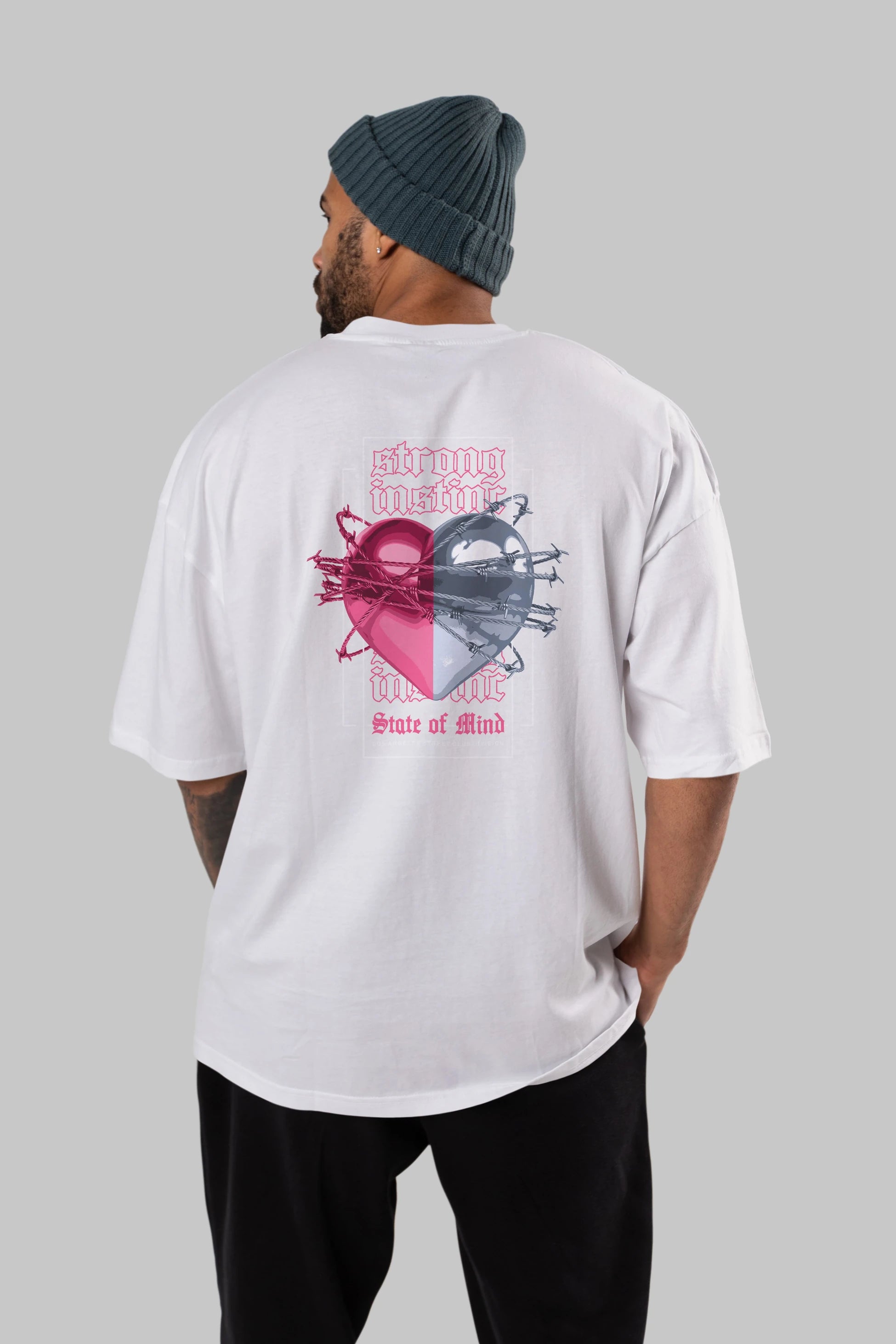 State of Mind Arka Baskılı Oversize t-shirt Erkek Kadın Unisex