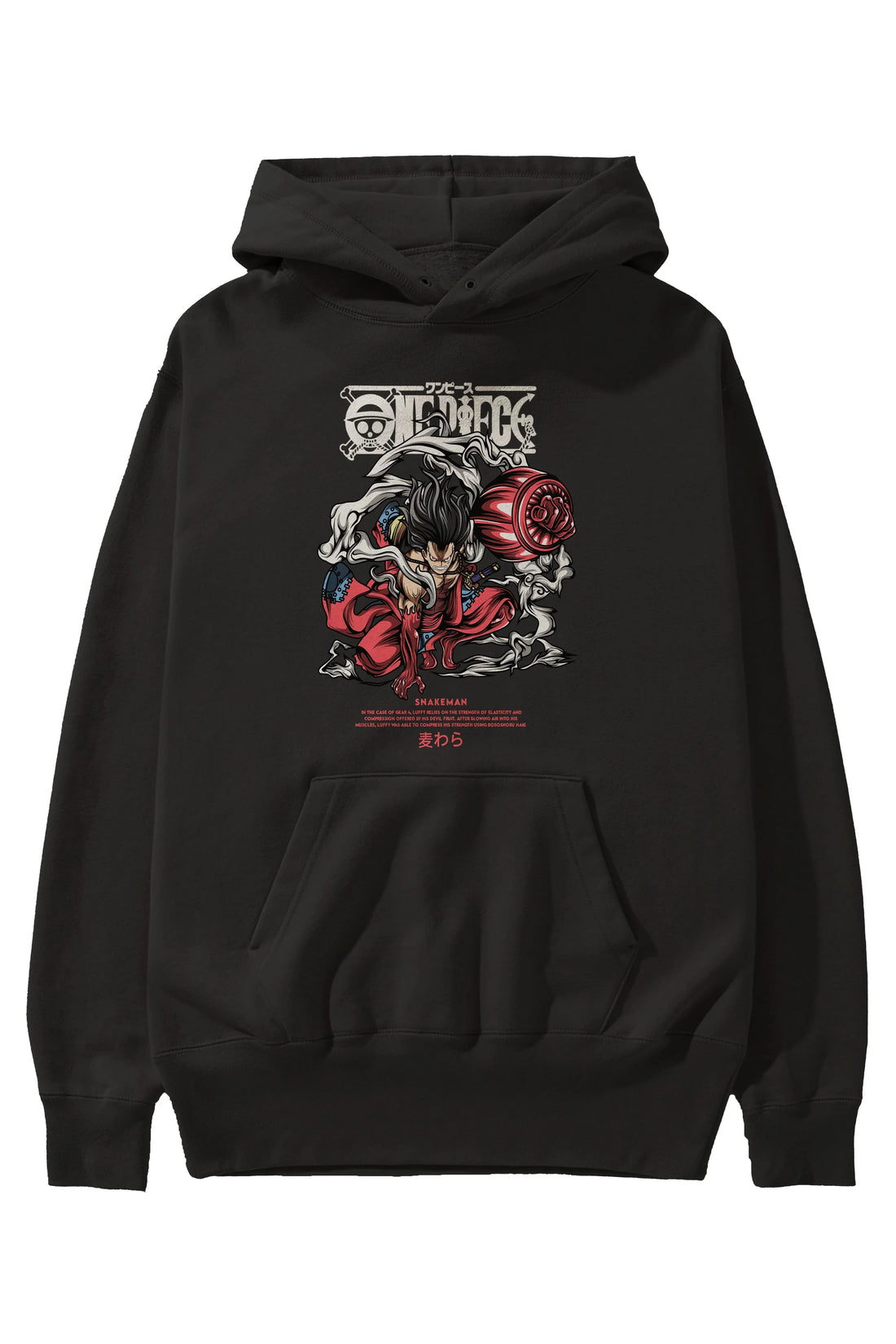 One Piece Snakeman Anime Ön Baskılı Hoodie Oversize Kapüşonlu Sweatshirt Erkek Kadın Unisex