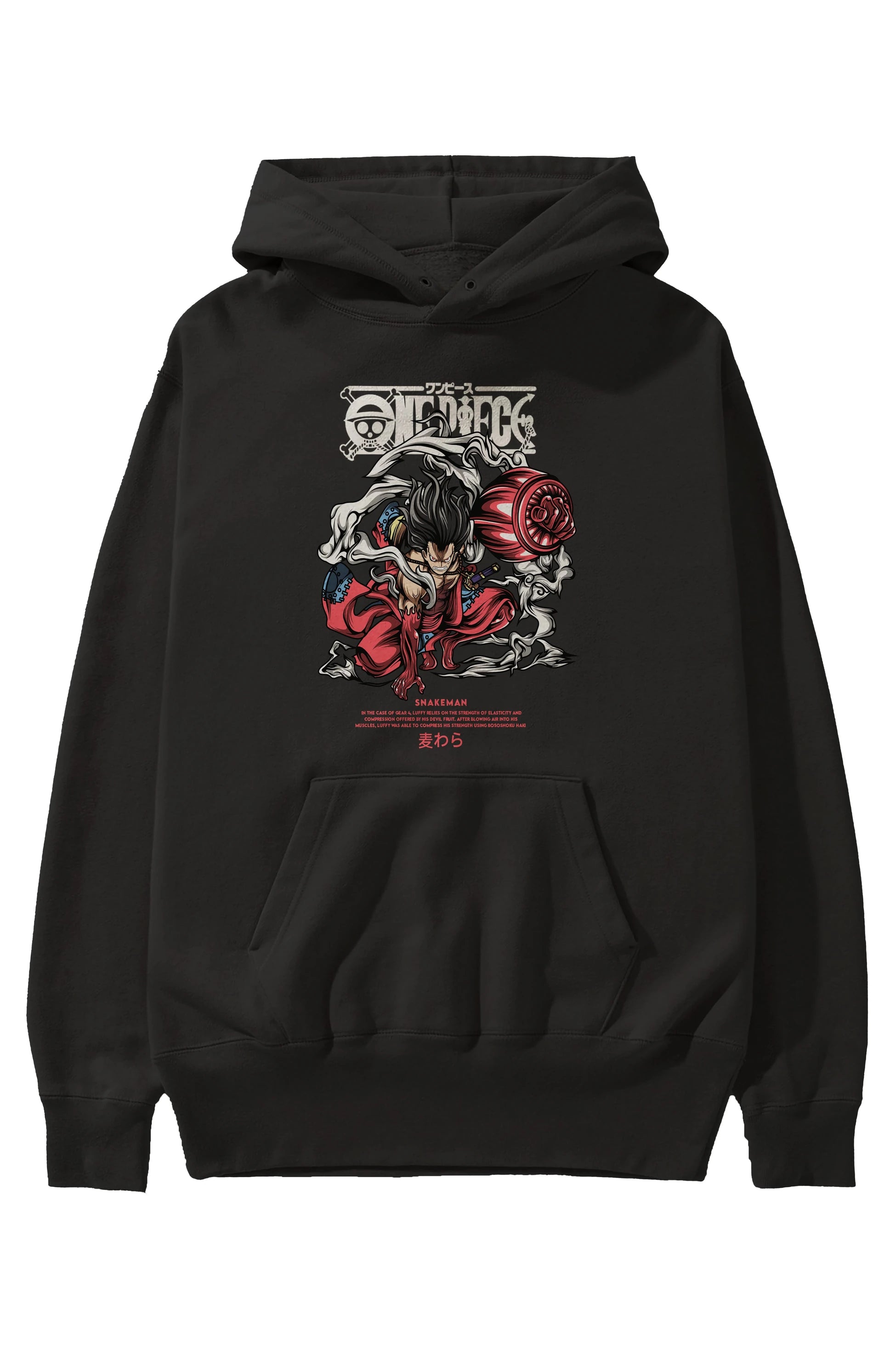 One Piece Snakeman Anime Ön Baskılı Hoodie Oversize Kapüşonlu Sweatshirt Erkek Kadın Unisex