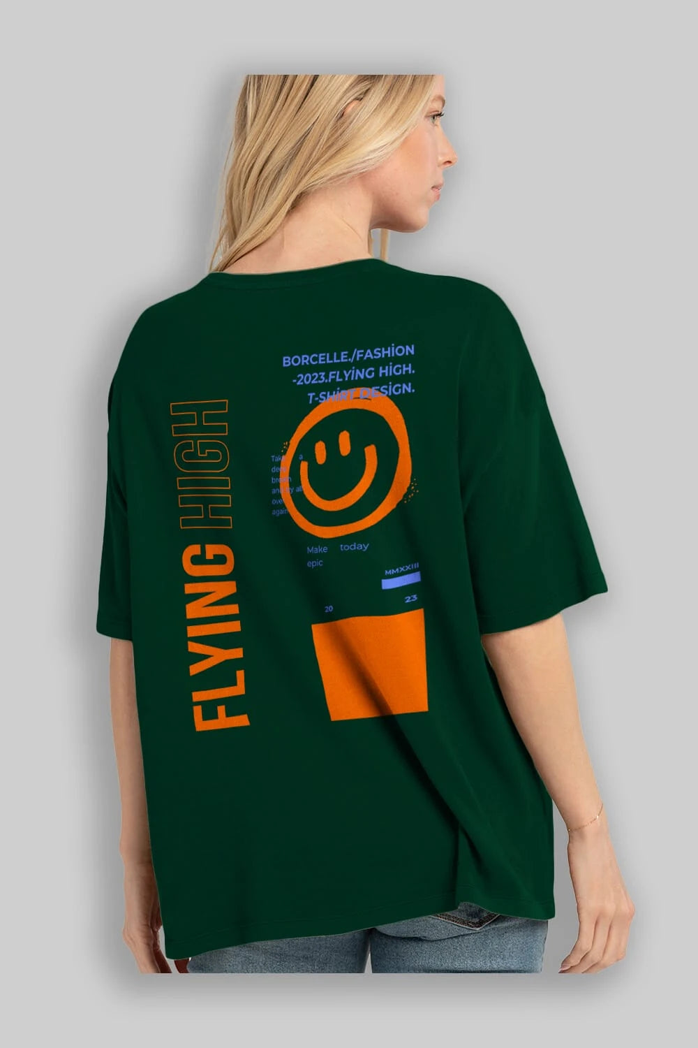 Flying High Yazılı Arka Baskılı Oversize t-shirt Erkek Kadın Unisex