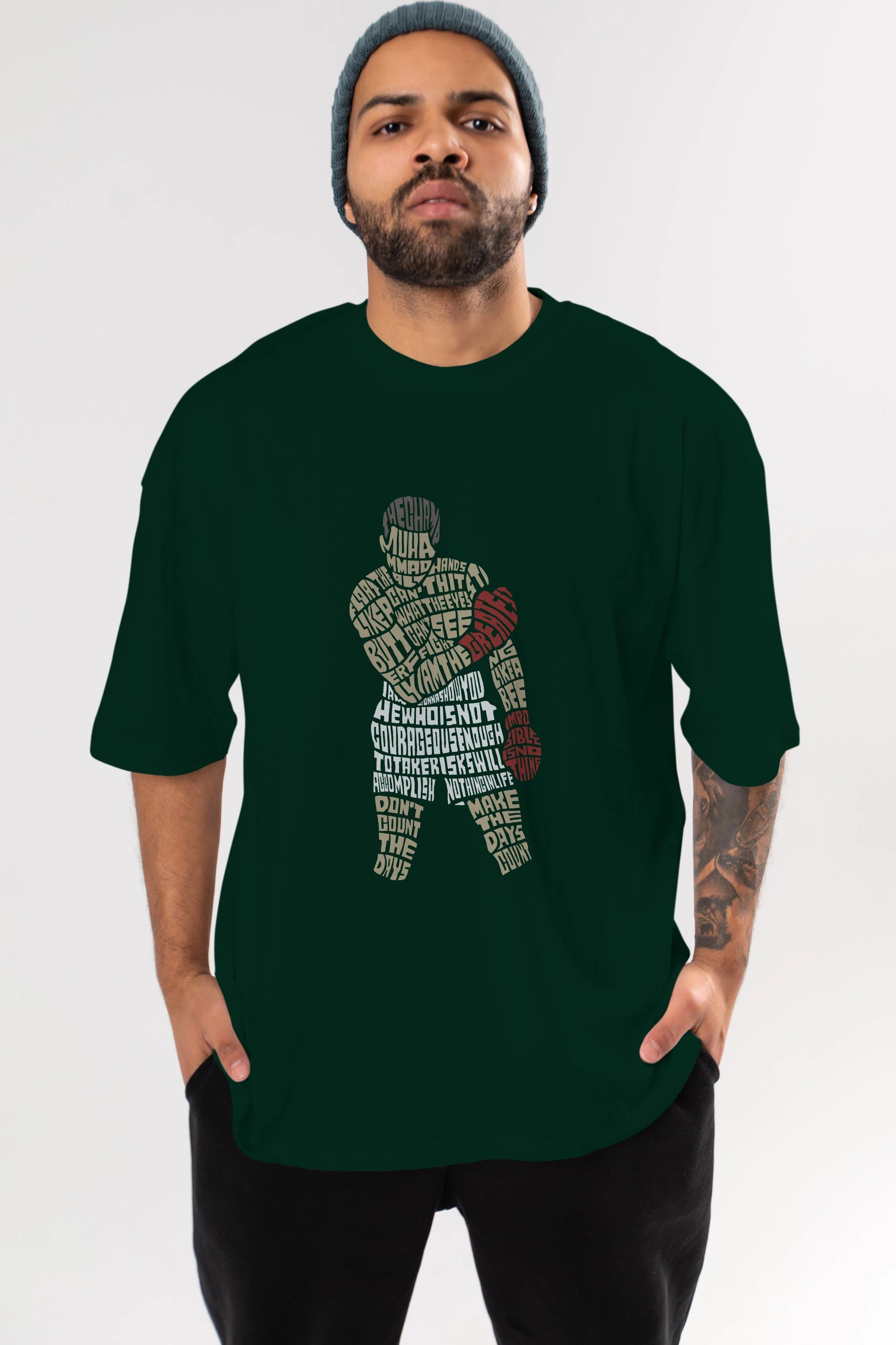 The Champ Muhammad Ali Ön Baskılı Oversize t-shirt %100 pamuk Erkek Kadın Unisex