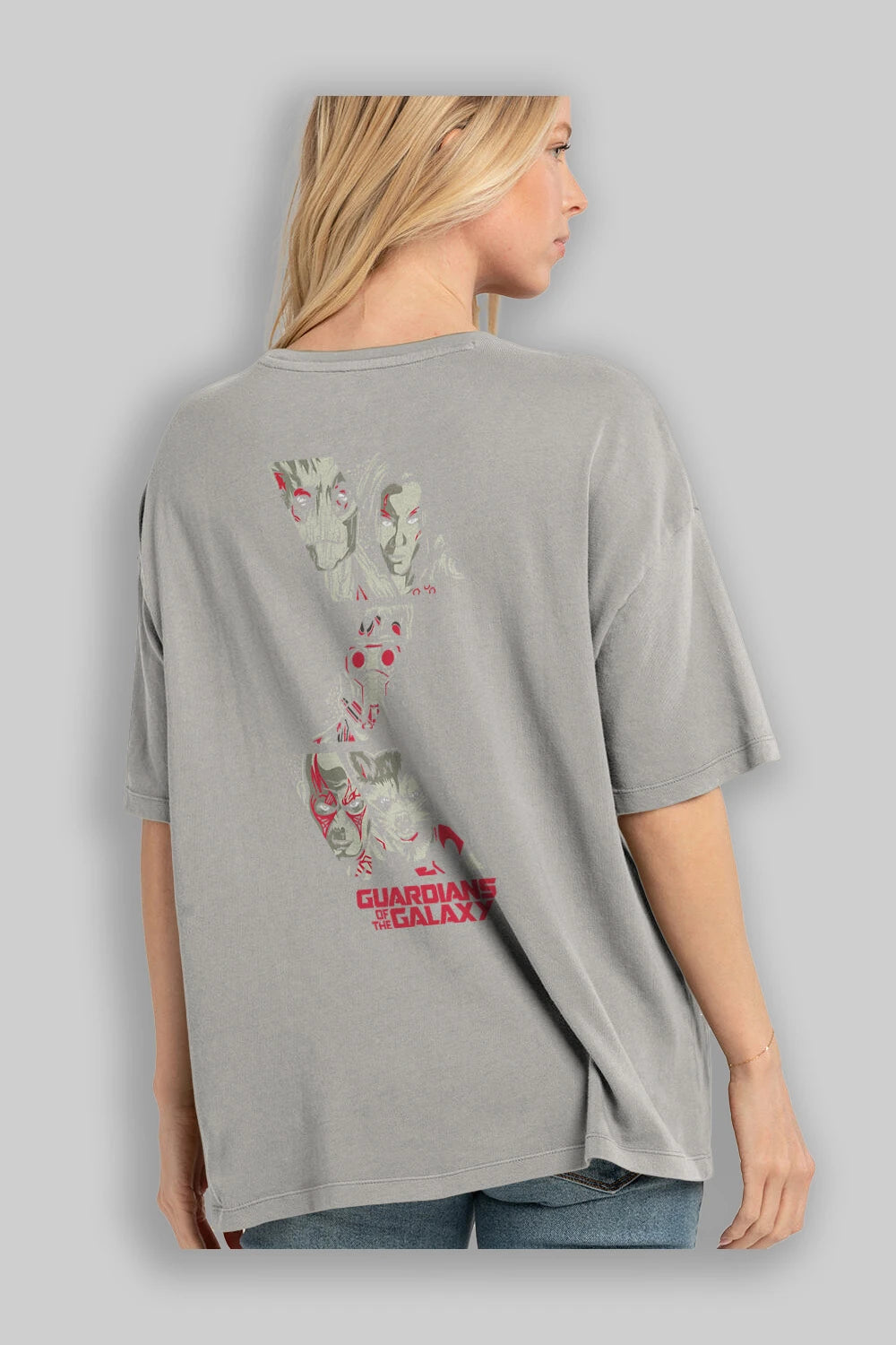 Guardians of The Galaxy (2) Arka Baskılı Oversize t-shirt Erkek Kadın Unisex %100 Pamuk Bisiklet Yaka tişort