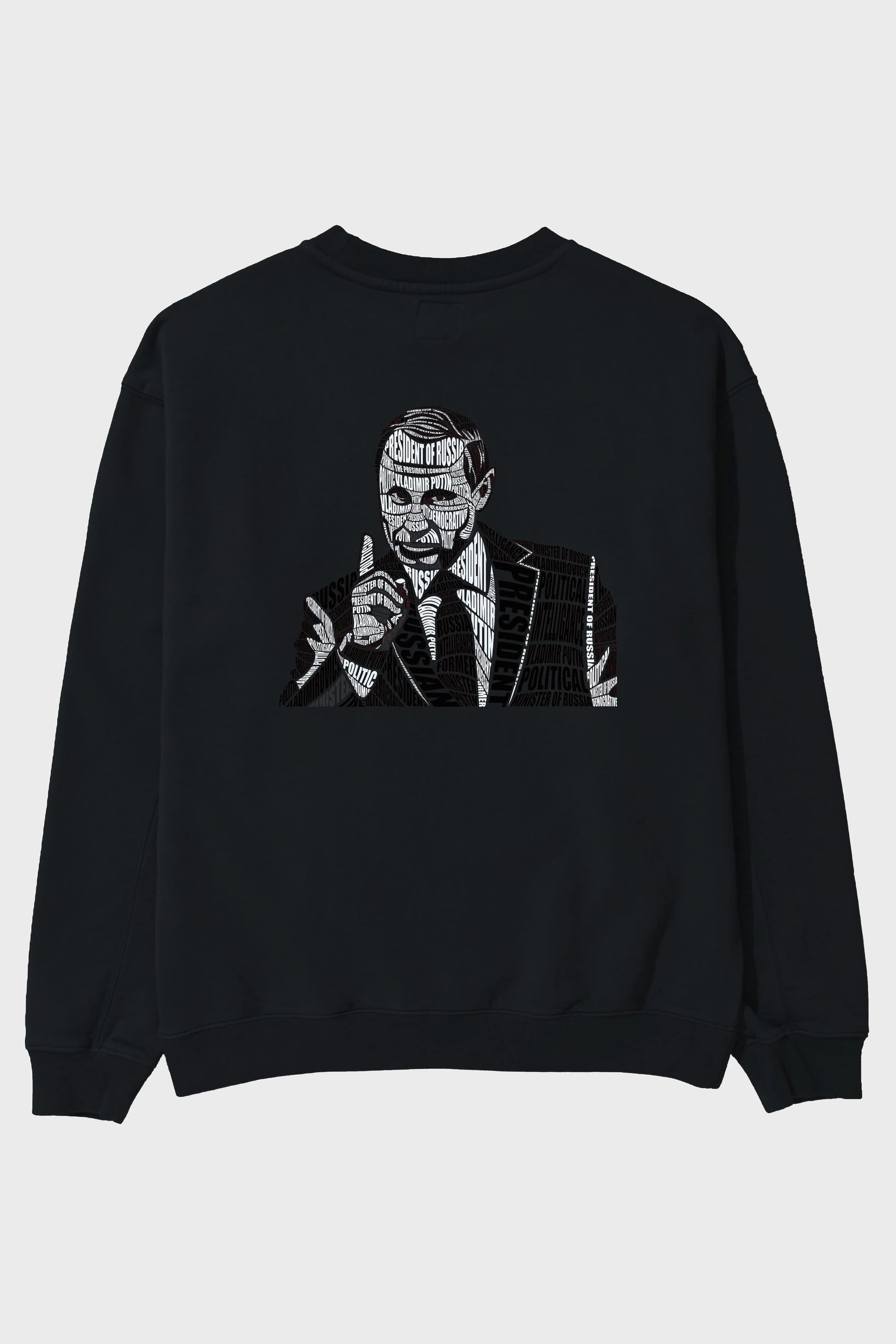 Putin Calligram Arka Baskılı Oversize Sweatshirt Erkek Kadın Unisex
